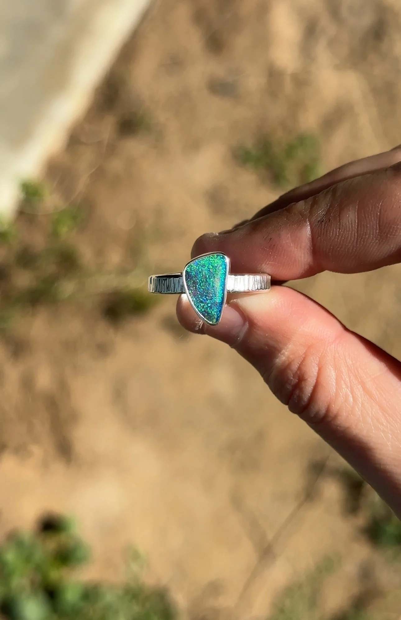 Boulder Opal Ring Sz 8.5 (approx 417 USD)