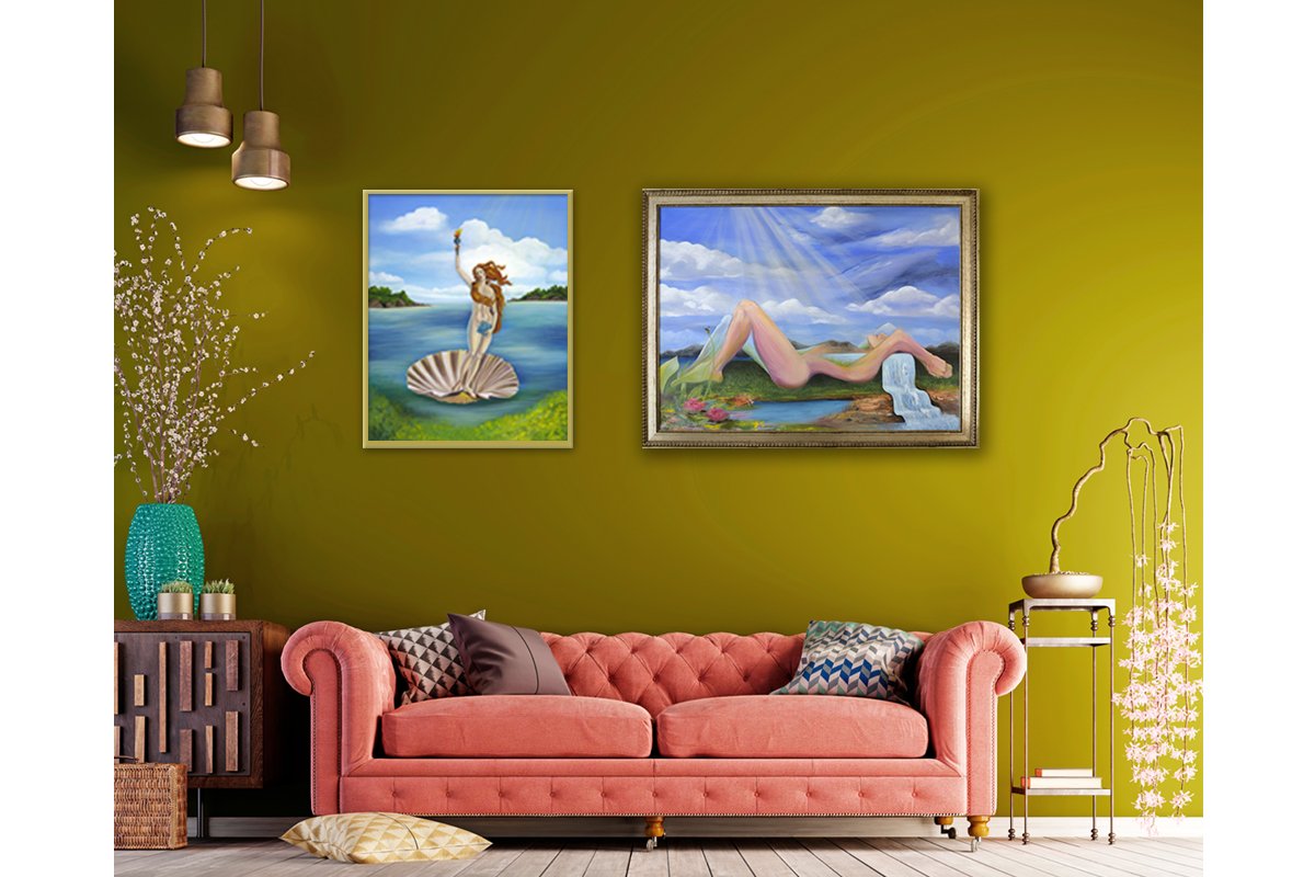 Oneness and Birth of Liberty mustard wall copy.jpg