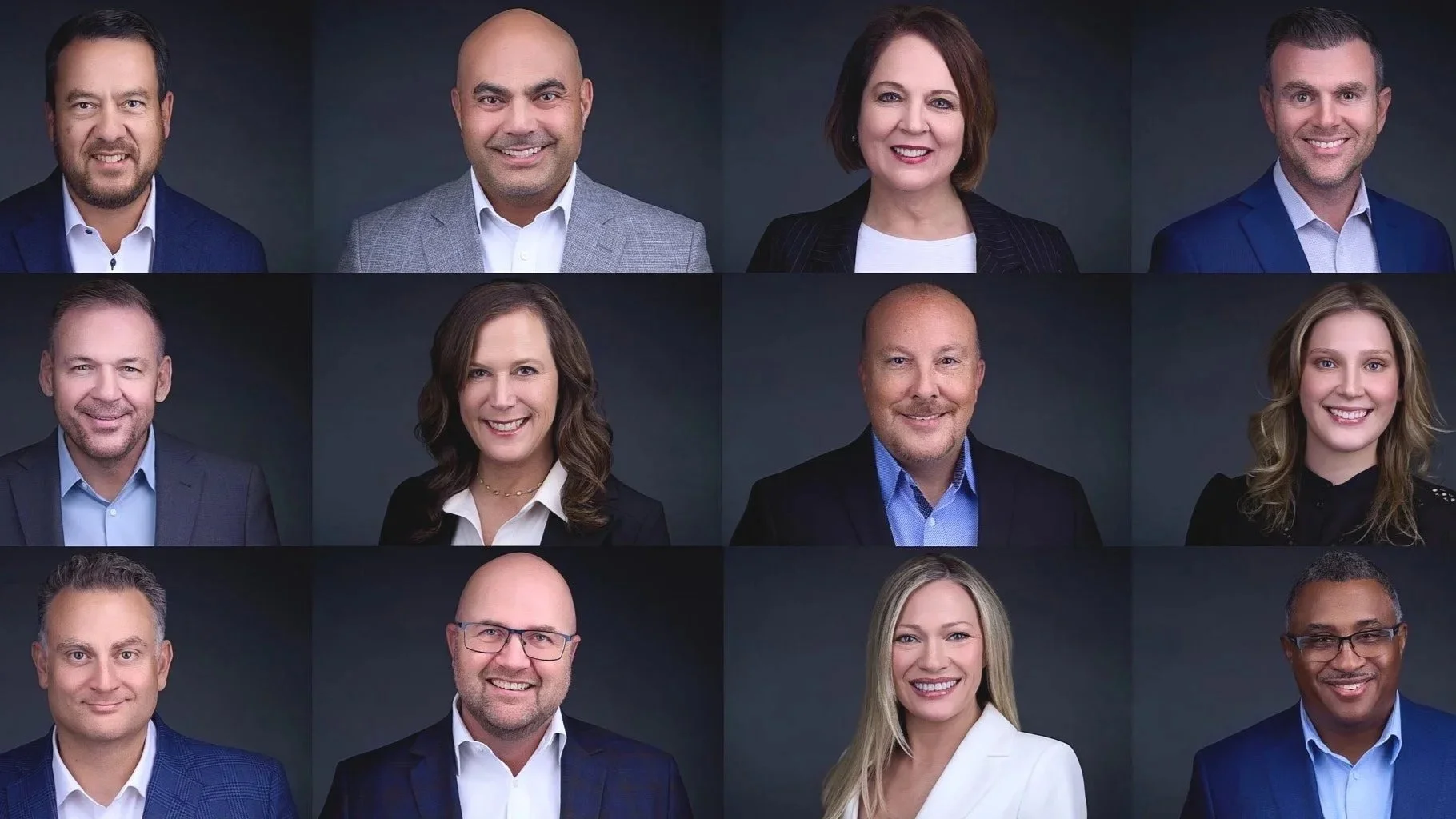 Consistent professional headshots created for a corporate team.