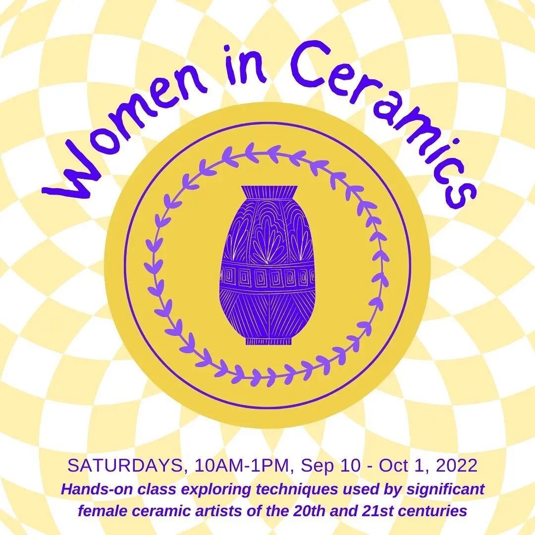 Hi clay friends! I'm excited to be bringing my class Women in Ceramics back, this time in person at the Richmond Art Center! It's just 4 weeks on Saturday mornings (the first class will be online in order to show you lots of photos and videos of grea
