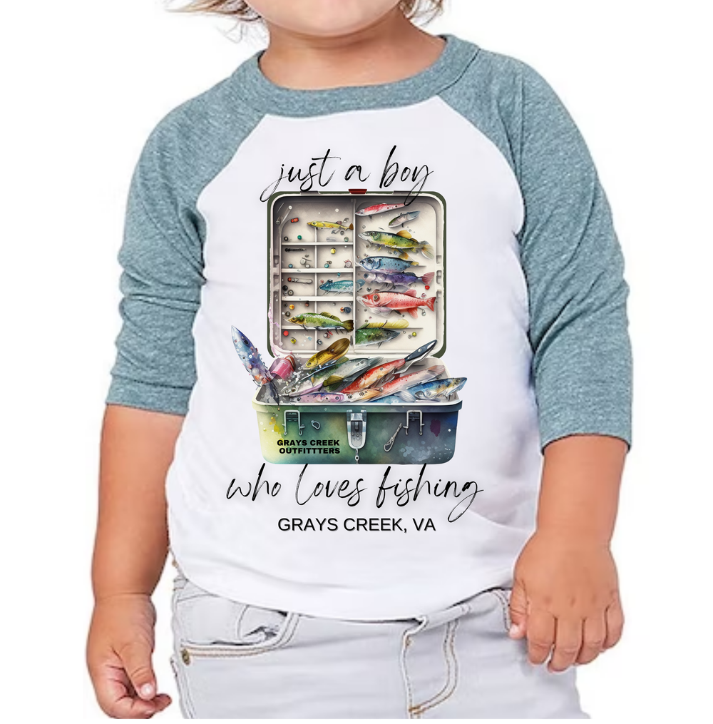 Boy Loves Fishing Toddler Shirt — Grays Creek Outfitters