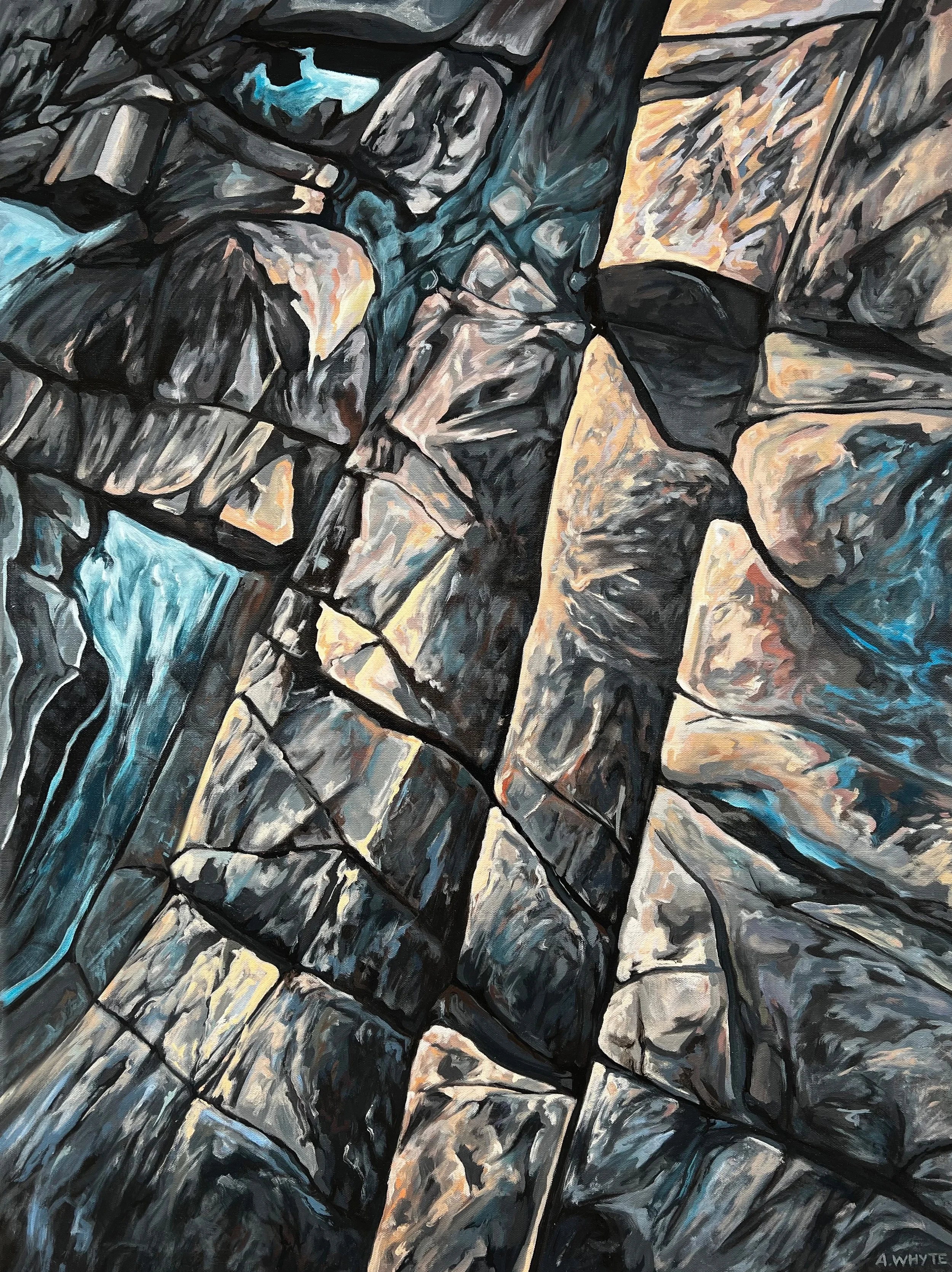 Chasing Pavements, 2023  
30" x 40" Acrylic on Canvas