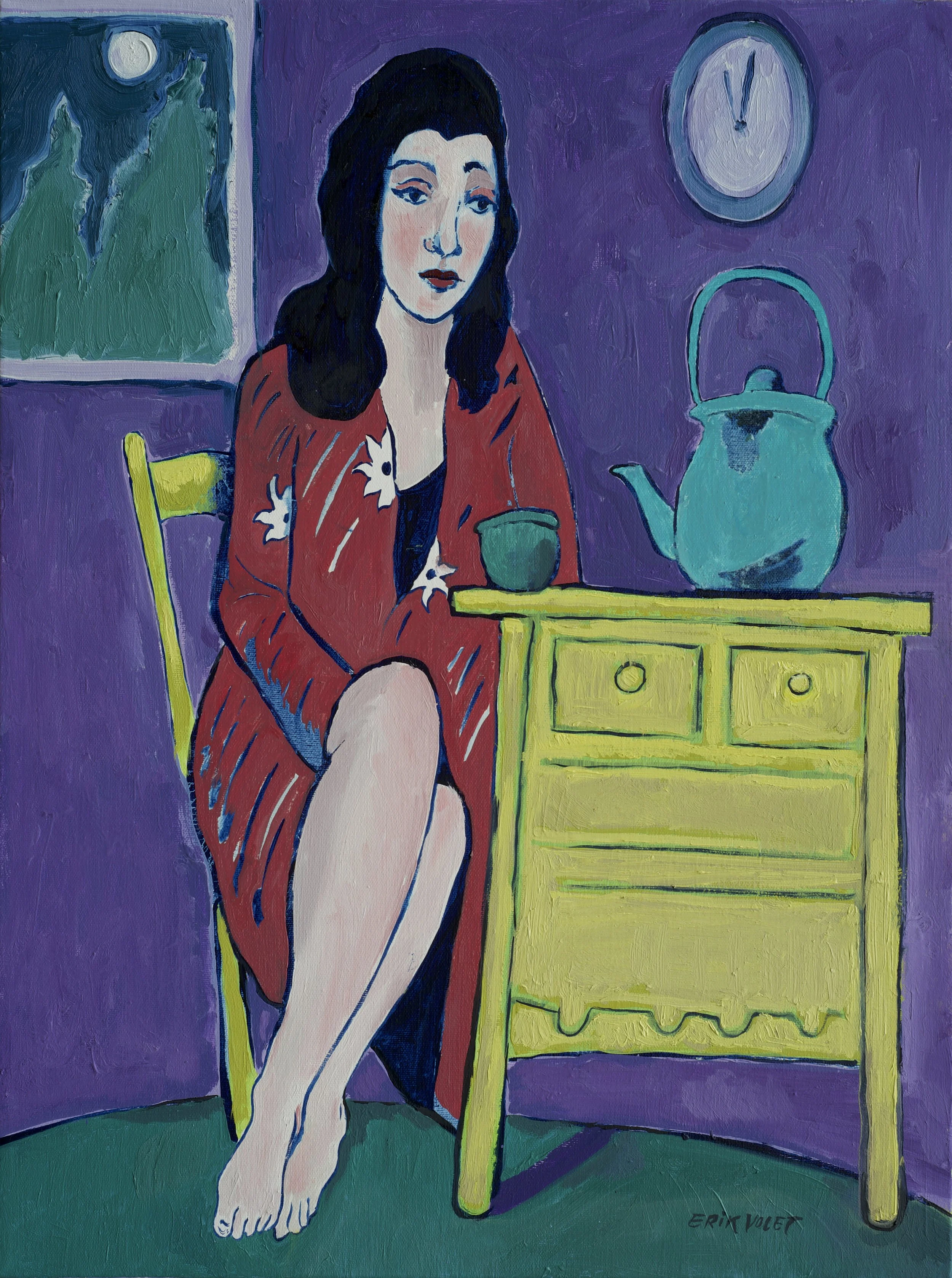 Tea Drinker, oil on canvas, 2026