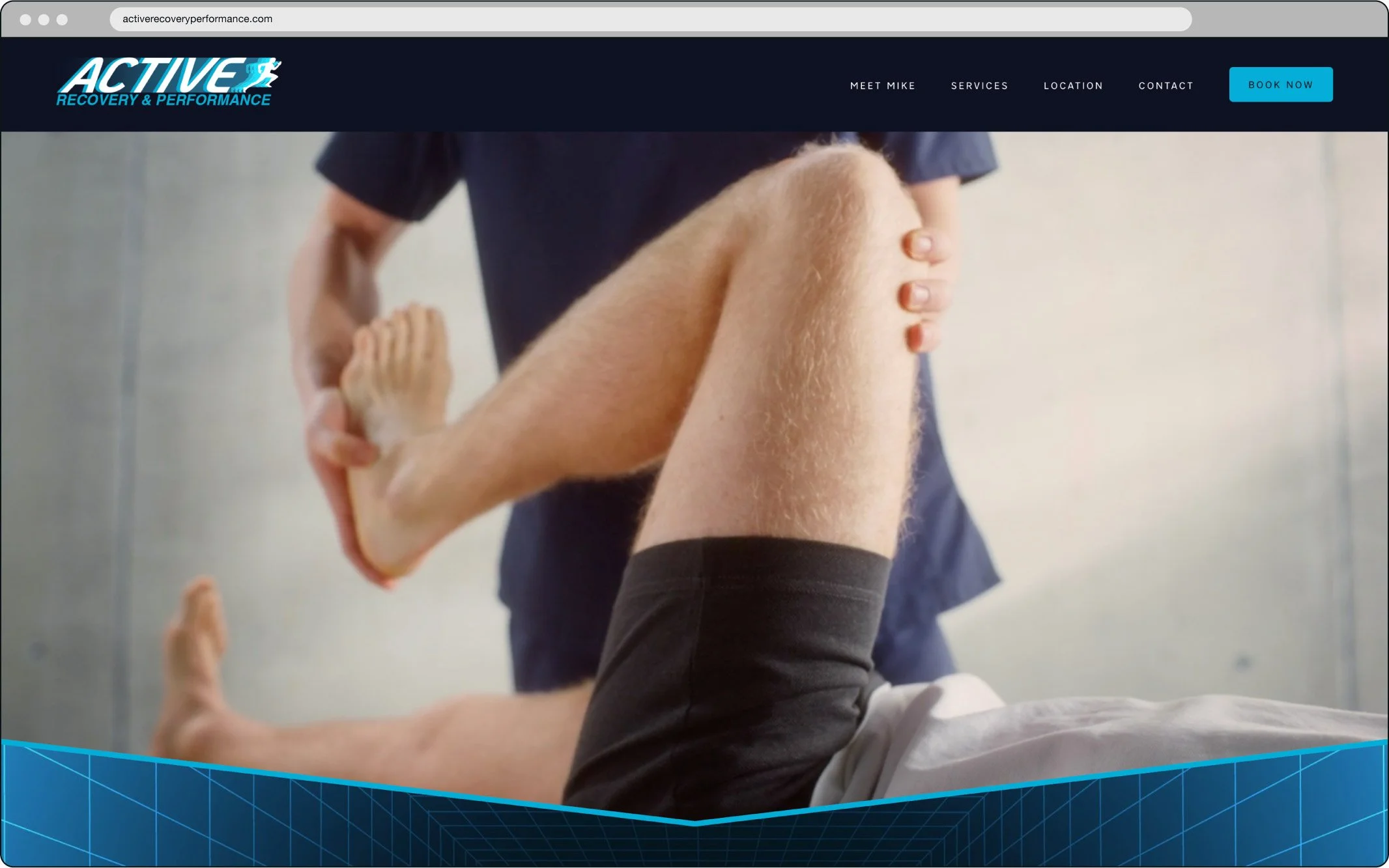 Screenshot of the Active Recovery & Performance website