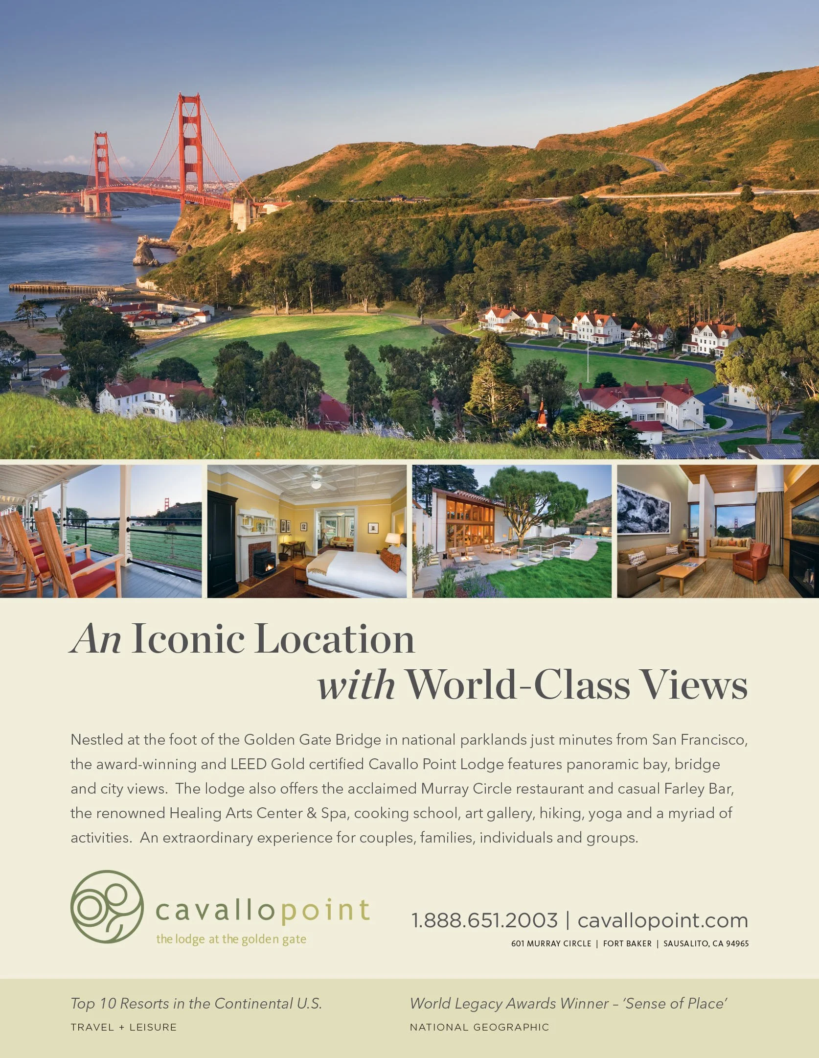 Cavallo Point – The Lodge at the Golden Gate print ad