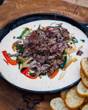 Philly Cheesesteak Smoked Queso — DriveStop Network