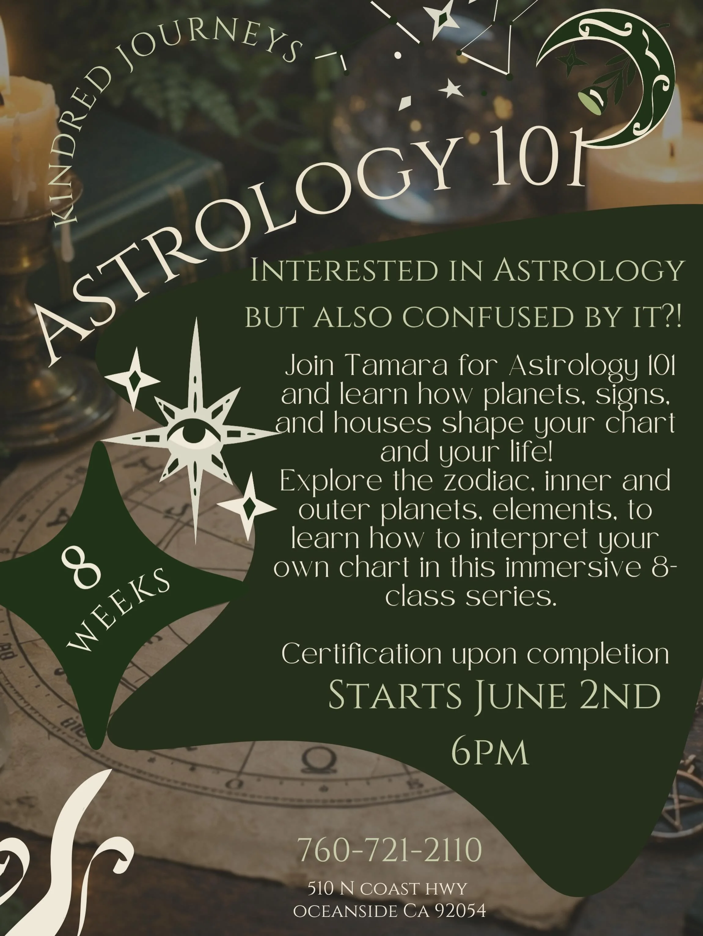 If you&rsquo;ve heard about Mercury retrograde, planetary shifts, and that nagging feeling there&rsquo;s more to astrology than just your Sun sign, this class is for you! Tamara will help you move past the surface-level stuff and dive into what it al