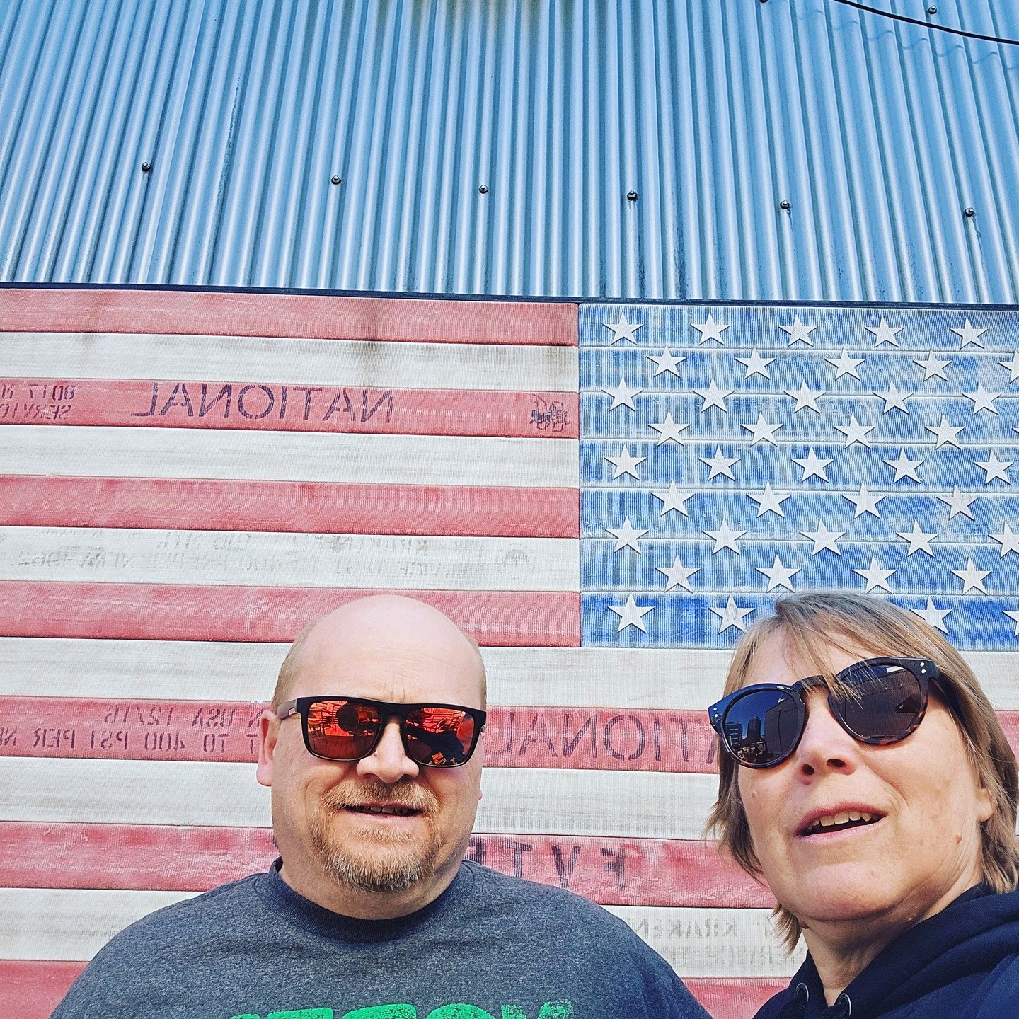 Last week we had another happy #NashvilleFlagCrawl participant! Keith and his wife from Minnesota were down in Nashville for their 30 year wedding anniversary and found out about the retired fire hose American Flags. They were able to hit 5 of the 6 