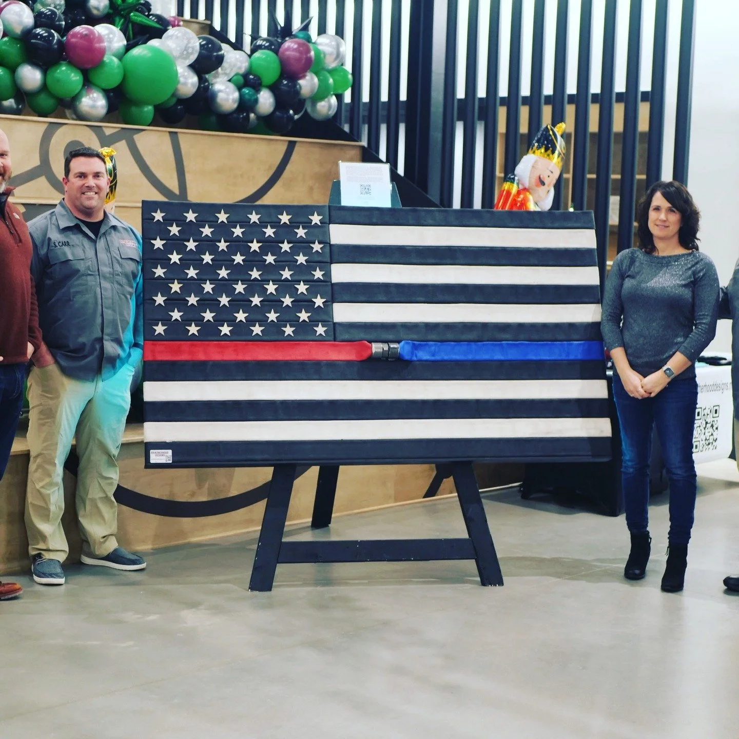 Flag #34 | Honoring Maria Rhea

In 2022, BJ surprised Maria with a Retired Fire Hose Thin-Line Flag&mdash;celebrating both her fire service anniversary and their wedding anniversary.

What started as a Thin Red Line quickly became a family tribute:
?