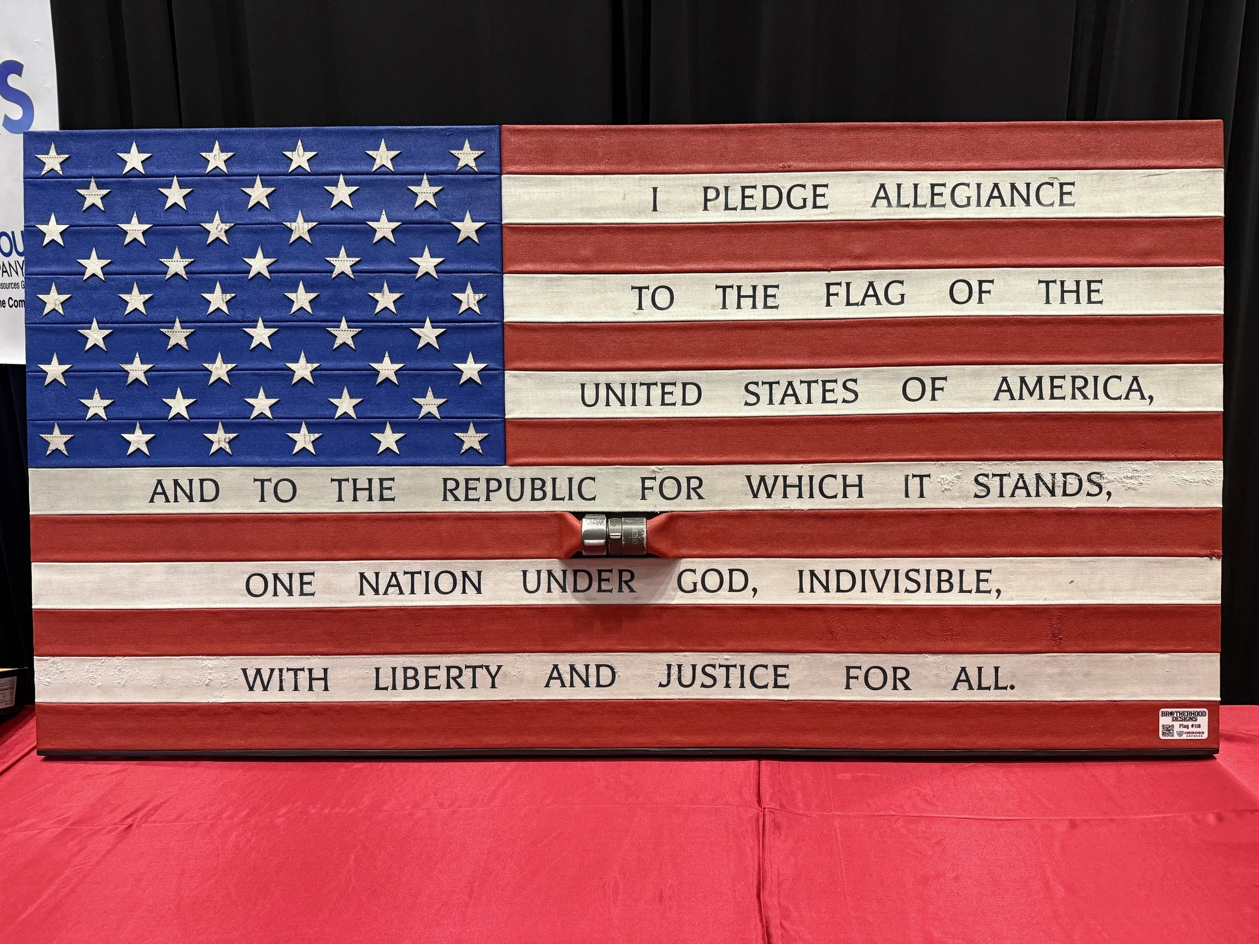 Heroes Defense 11th Annual 9/11 Tribute Gala - Flag #118 - Custom "Pledge of Allegiance" printed on flag