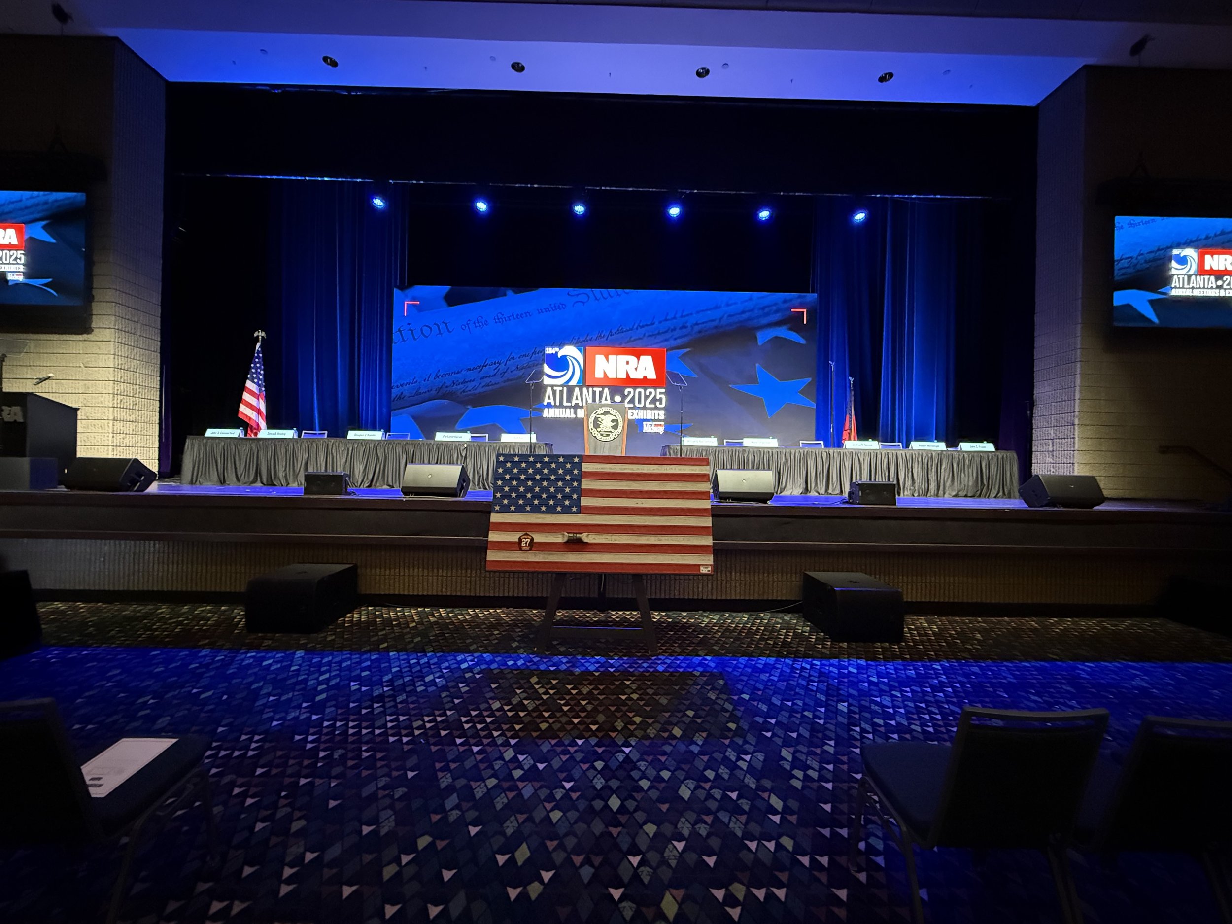 Comperatore Memorial Flag #106 on display at the NRA Annual Members Meeting