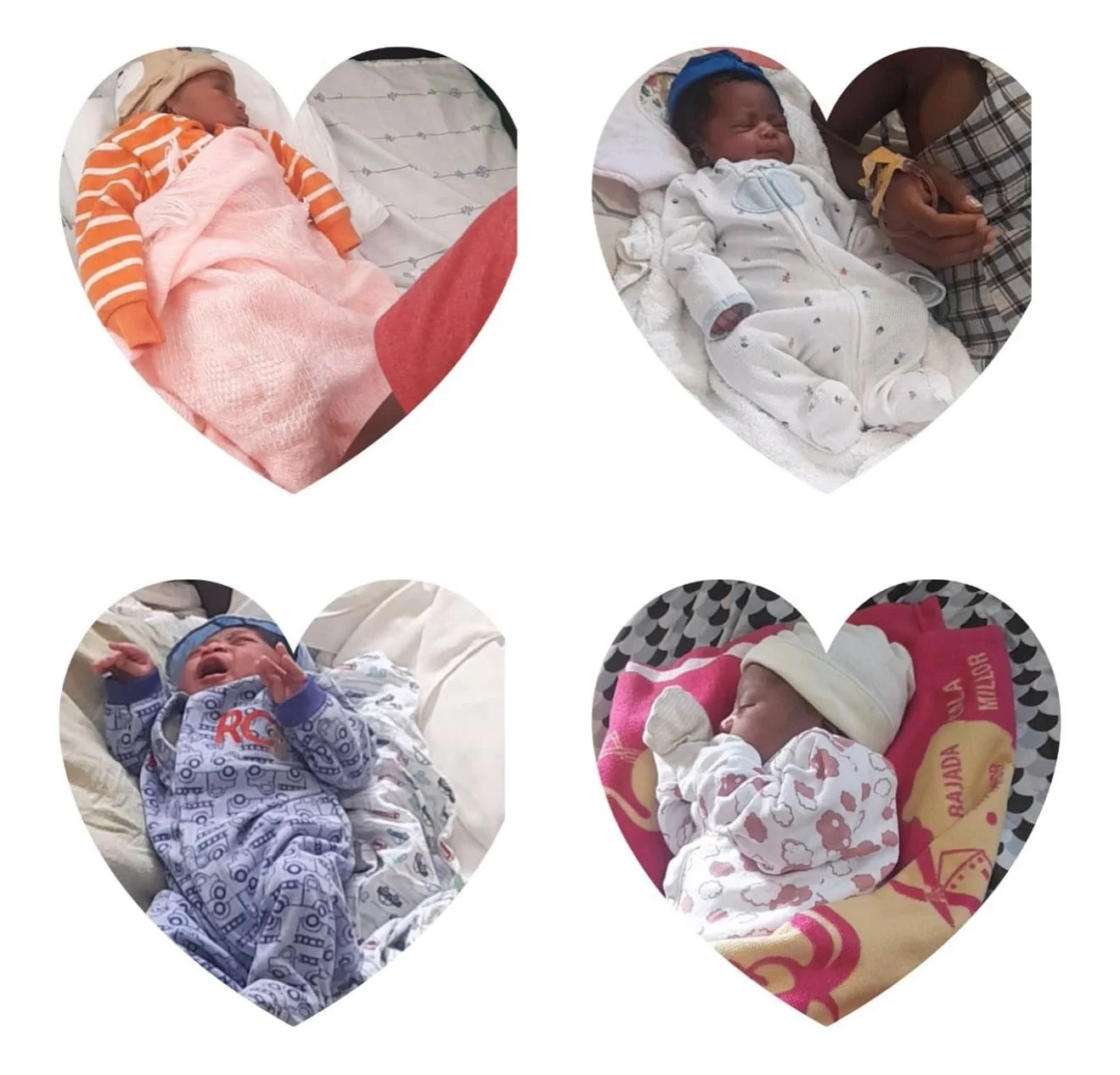Our maternity staff at the Marmont clinic had an especially busy night last week, delivering four new babies in one evening. They were so excited that they put together this adorable collage and couldn&rsquo;t wait to share it with us! #haiti #matern