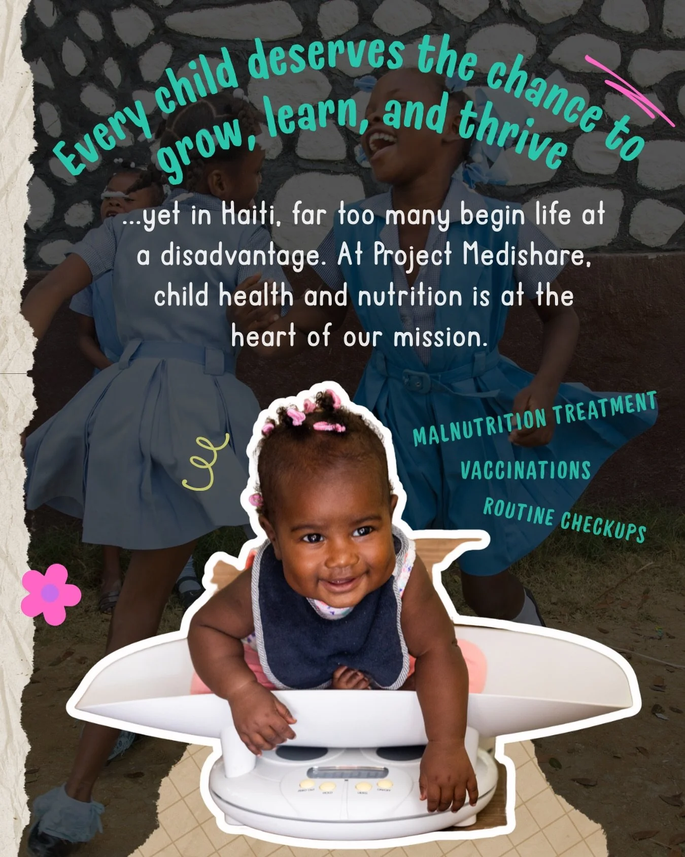 Child Health and Nutrition is at the heart of our mission. In a country where 1 in 14 children die before the age of 14, we offer lifesaving healthcare services that include malnutrition monitoring and treatment, vaccinations and school health exams.