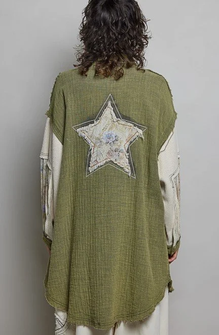 POL    #907395FS
Olive Multi Peace
Long Jacket
$78  (s, m, Lg)