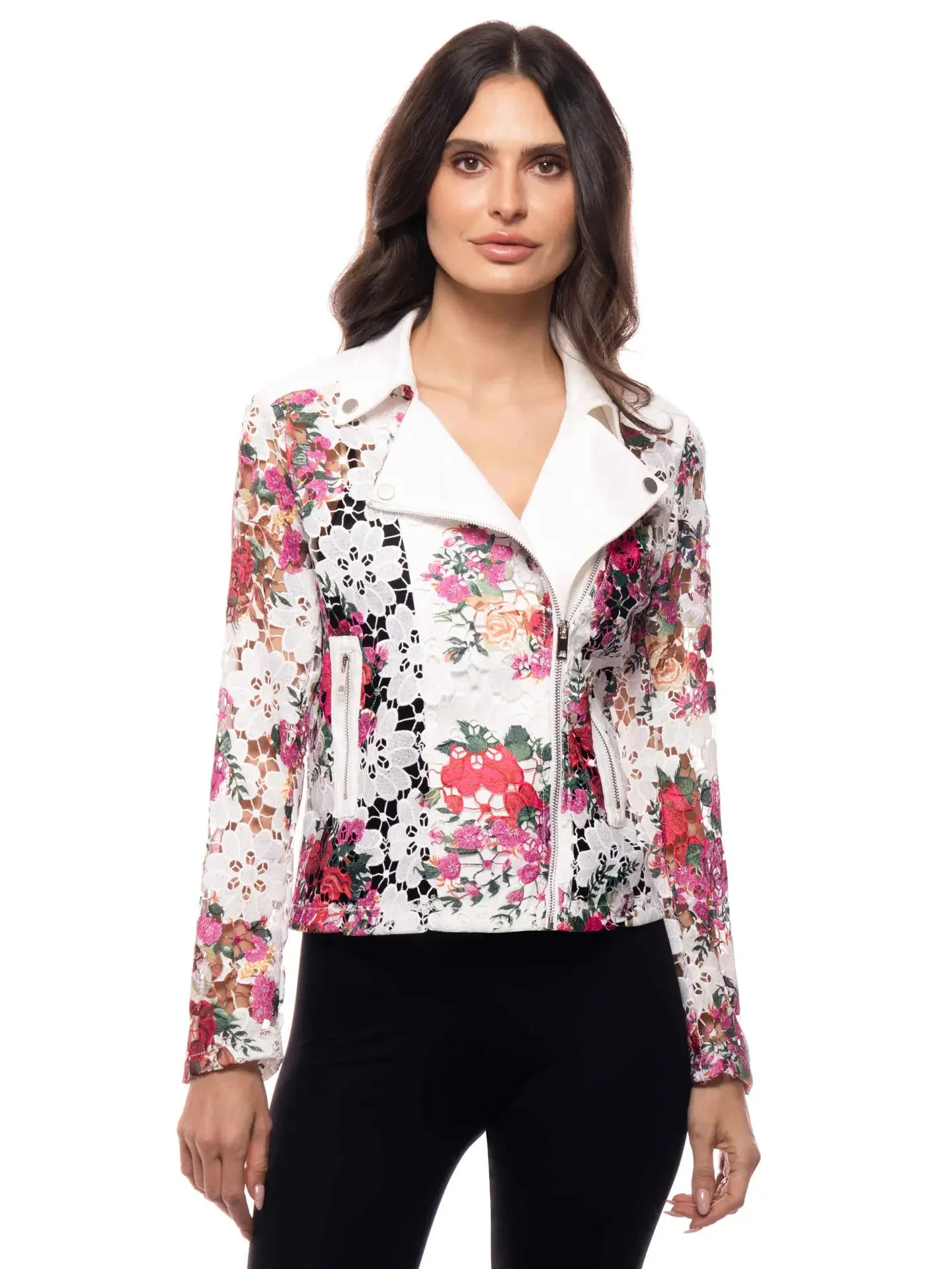ADORE
Printed Floral Lace Moto Jacket with Denim Trim (s, m, lg, xlg)
#906330FS
$130  OUR PRICE $68