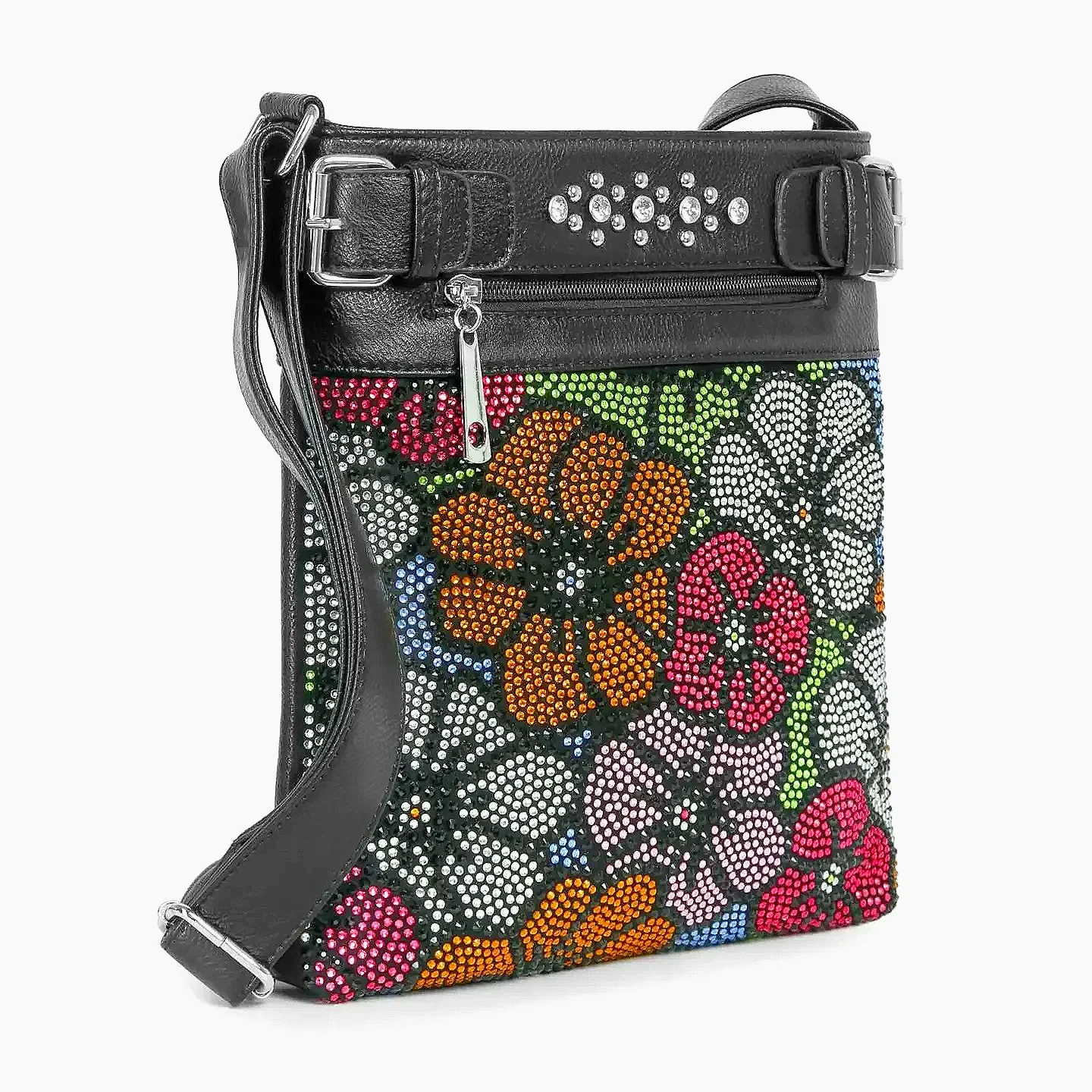 Colorful Floral Classic Crossbody Sling
#90616FS
$48  OUR PRICE  $36
Approximate Size: 10L x 11H x 2W