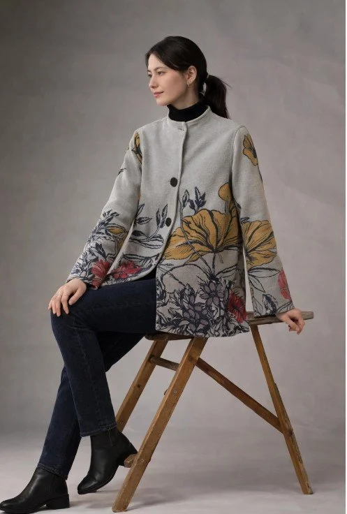 Winding River
The fabric is light enough for the spring but reverses to a darker side for transitioning into fall. Two seasons in one!
With its super chic design and cozy fabric, it’s perfect for any occasion  
Packable for travel and dressy for a di