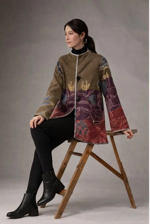 Winding River
The fabric is light enough for the spring but reverses to a darker side for transitioning into fall. Two seasons in one!
With its super chic design and cozy fabric, it’s perfect for any occasion  
Packable for travel and dressy for a di