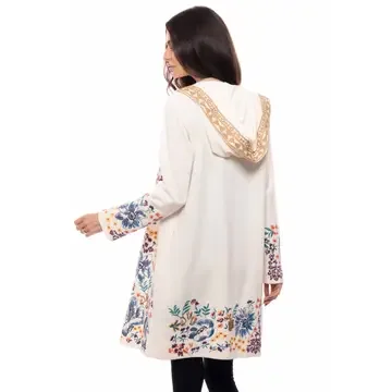 Embroidered Floral Longline Open-Front Jacket  #90645FS  (s, m, lg)
$178  OUR PRICE  $89   BACK VIEW