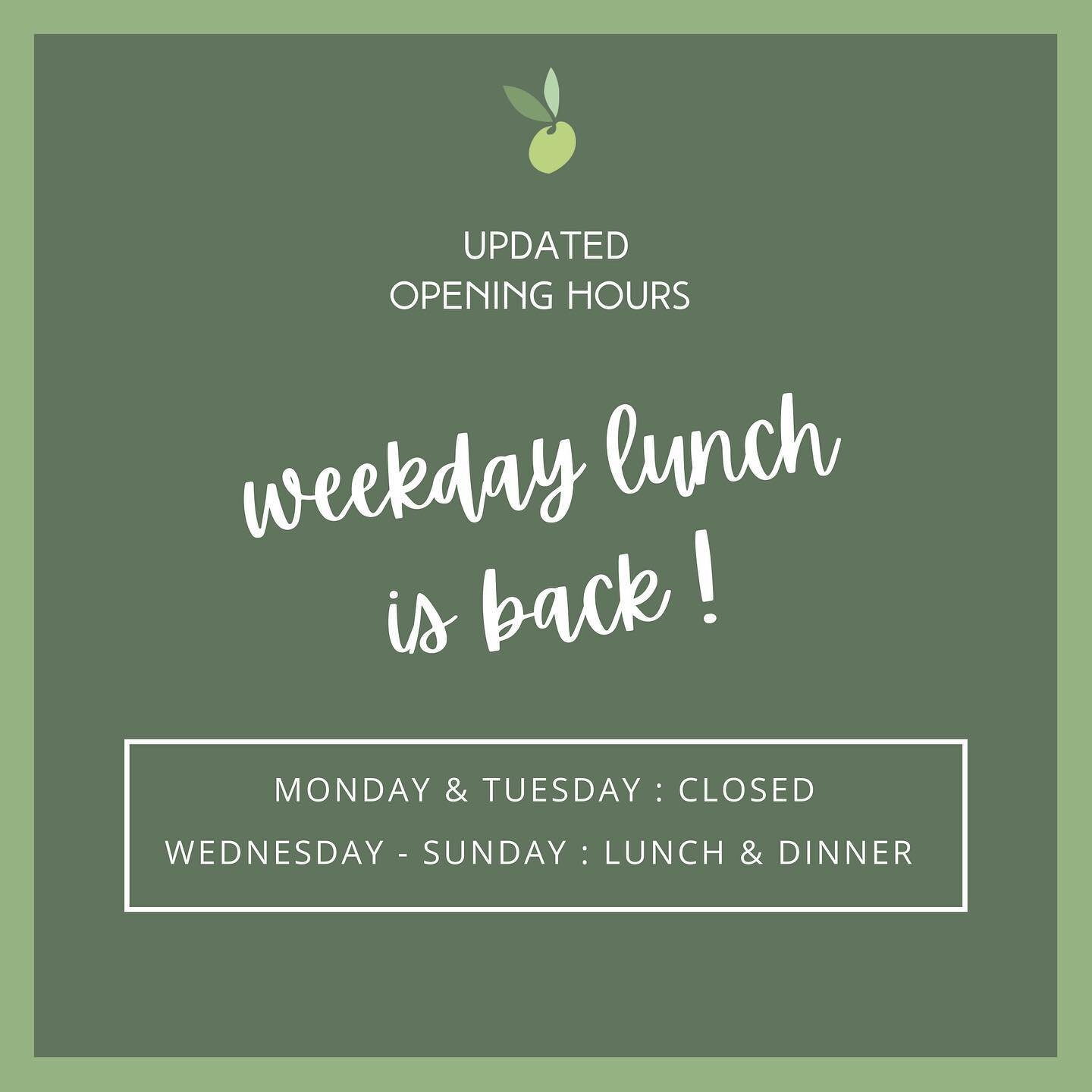 Lunch is back !!
So grab your friends, family or colleagues (pre orders welcome) and make a date. See you for lunch tomorrow 🍕🍝