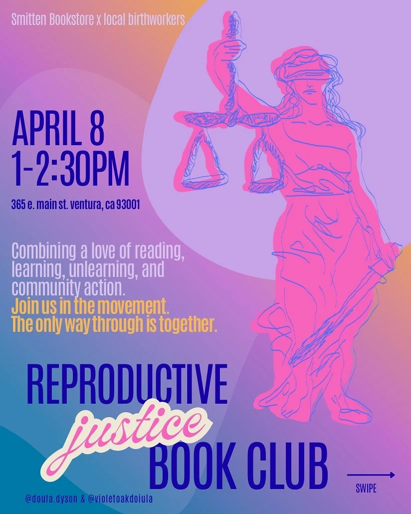 📣 Join us&mdash;all are welcome! 📣

Reproductive Justice (RJ) Book Club is hosted by local birthworkers: @doula.dyson and @violetoakdoula.&nbsp;We are full-spectrum doulas trained by&nbsp;@sabiawade and the team at @birthingadvocacy. Launching RJ B