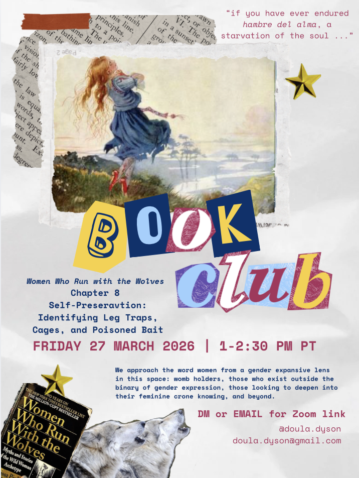 Women Who Run with the Wolves Book Club flyer for March 6th