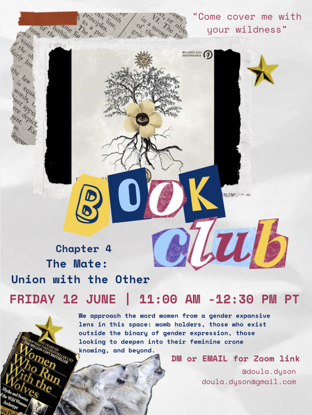 Women Who Run with the Wolves Book Club flyer for March 6th