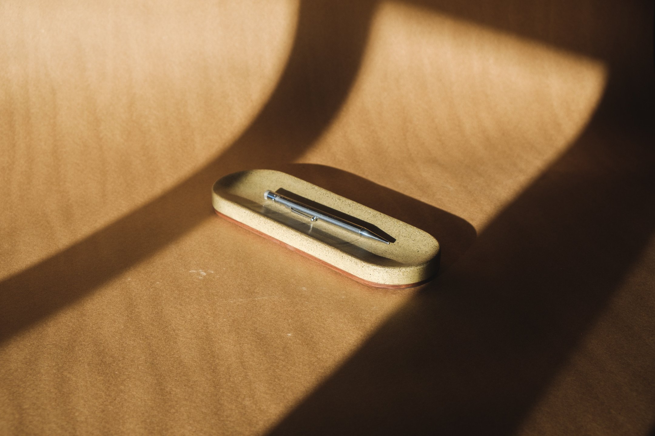 Pencil Tray - Concrete and Walnut - Square Objects
