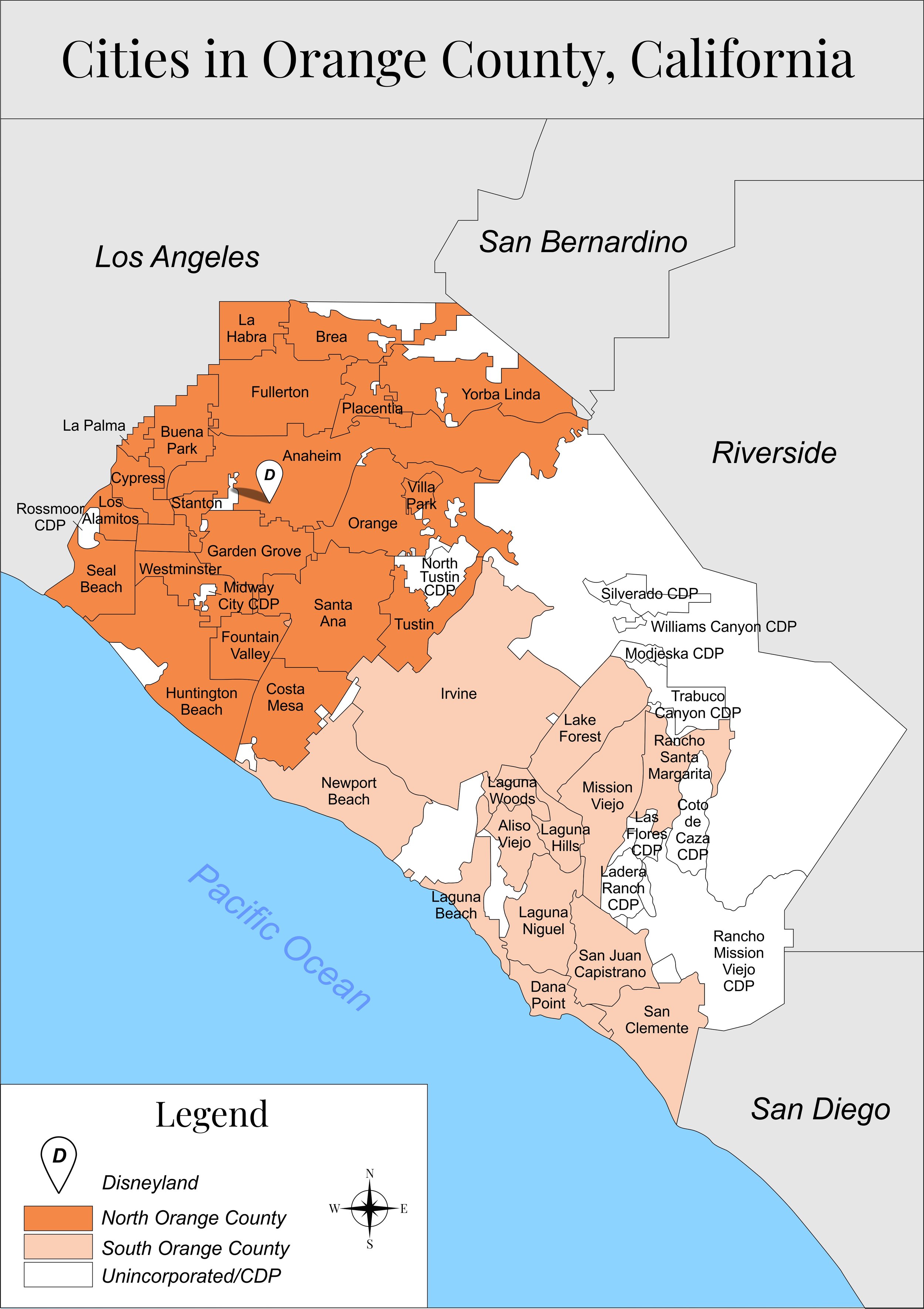 Where Is Orange County California On Map - Jenn Robena