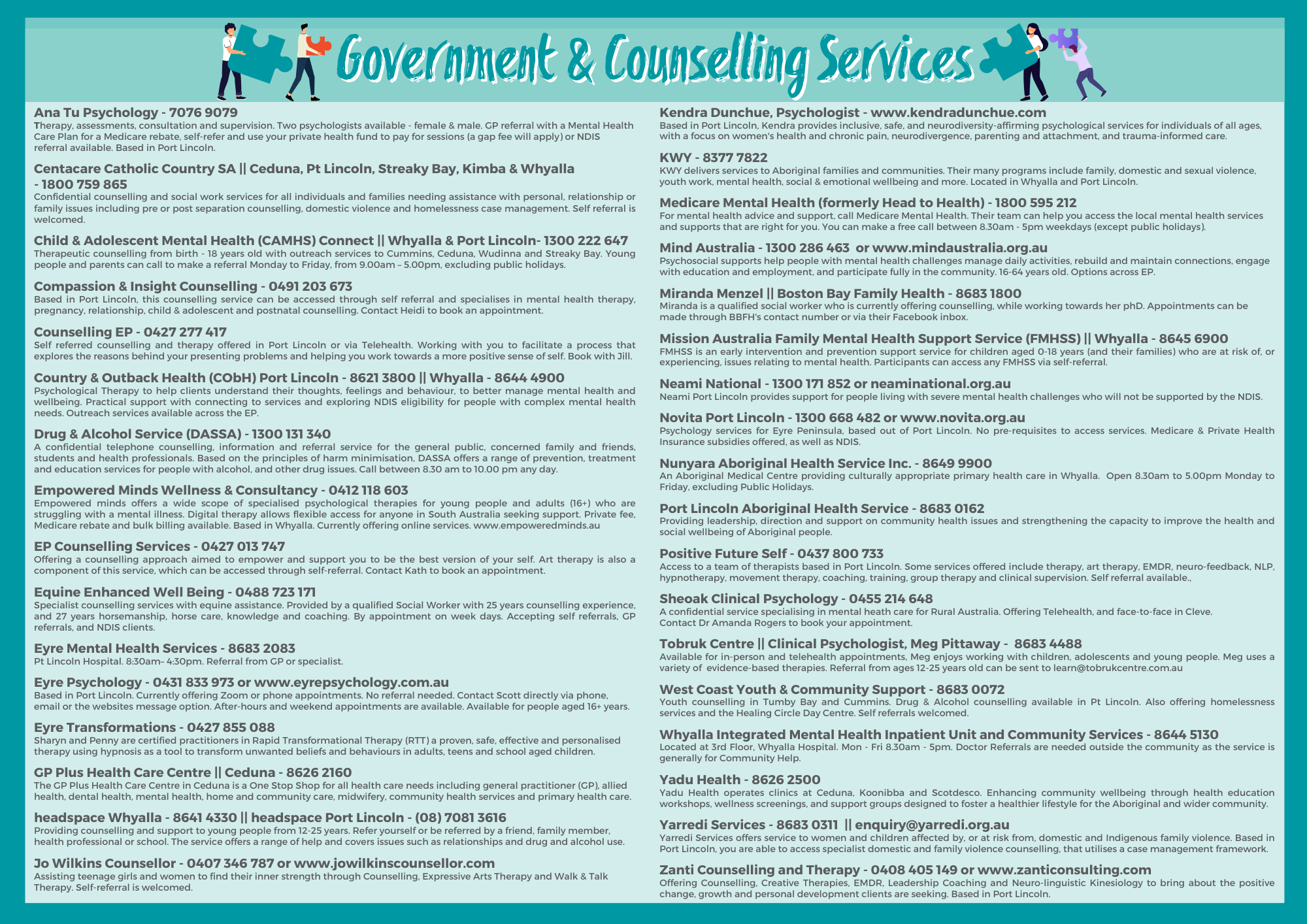 Government and Counselling Services