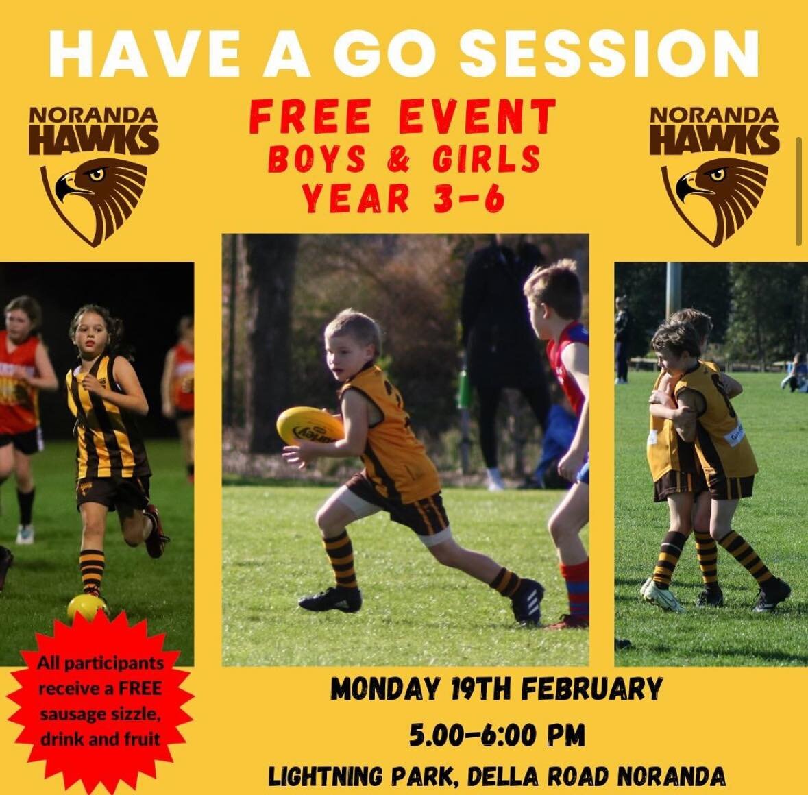 🏉 Want to give footy a go? All Year 3-6 boys &amp; girls are welcome to come down to our FREE &lsquo;HAVE a GO&rsquo; session 🏉

All skill and ability levels welcome. Come down and meet our coaches, check out our facilities and have fun with mates.