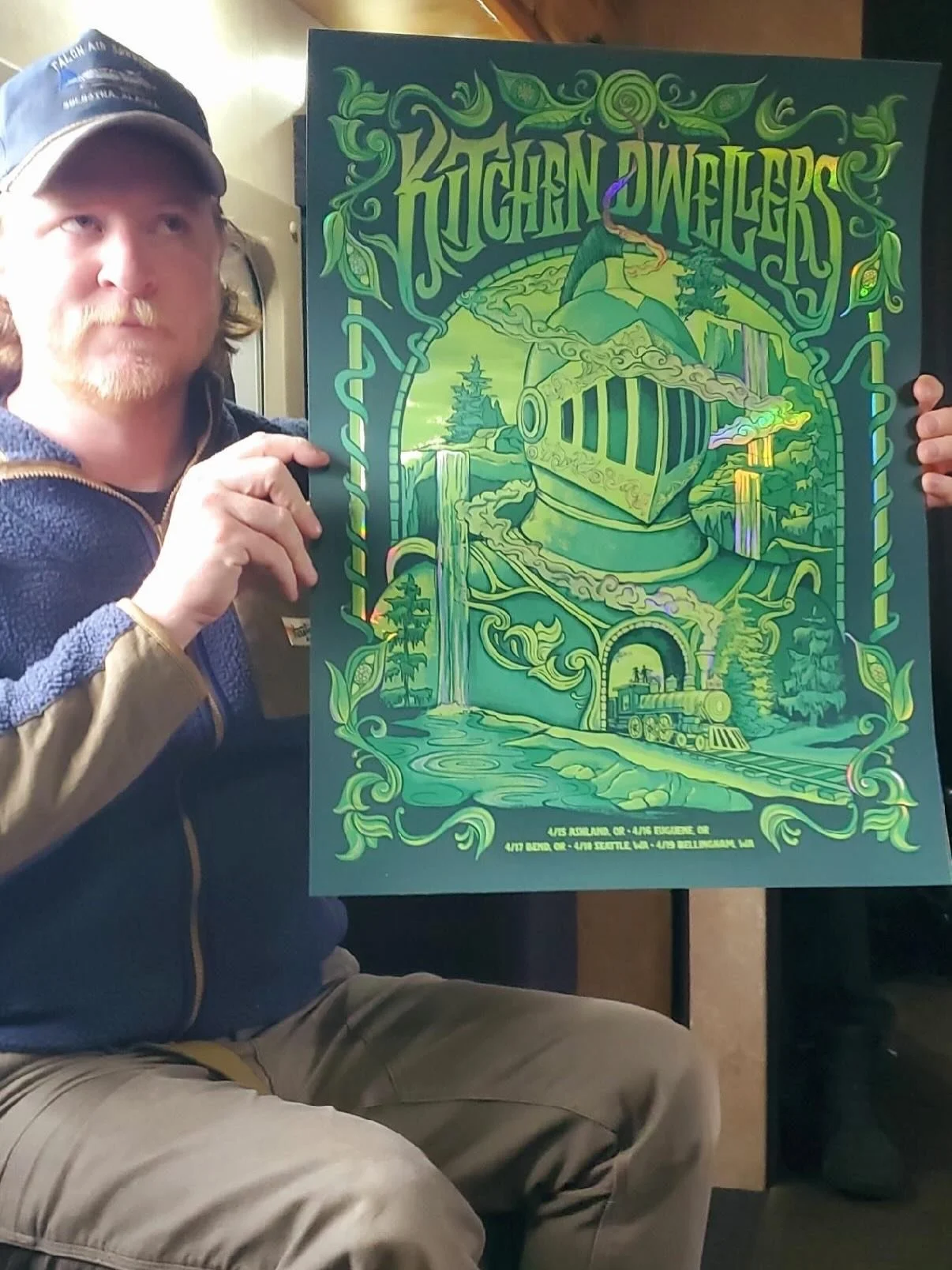 🤺Poster Drop 🤺 Limited edition paper &amp; foil prints designed by @schnitzelbearstudios will be available at the merch booth starting tonight at @liveatthearmory thru Bellingham on 4/19, while supplies last 🚂⚔️ 

🎟️ &rarr; Link in bio 

📸: @ste