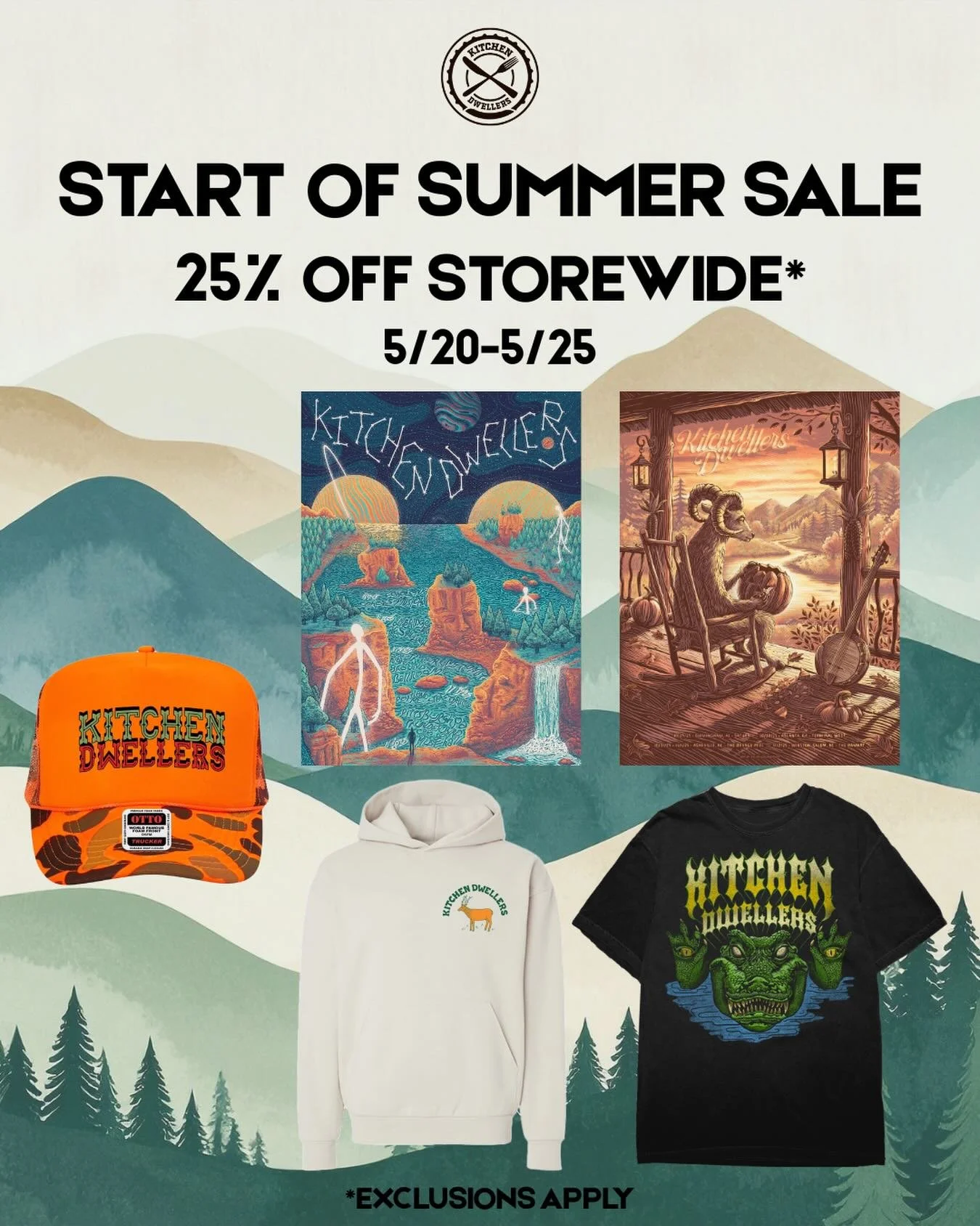 Memorial Day Merch Fire starts now 😎 Enjoy 25% off storewide through 5/25 (excluding media) 💥 Snag that tee, hoodie, or poster you been eyeballin&rsquo; 👀

🛒 &rarr; Link in bio / story