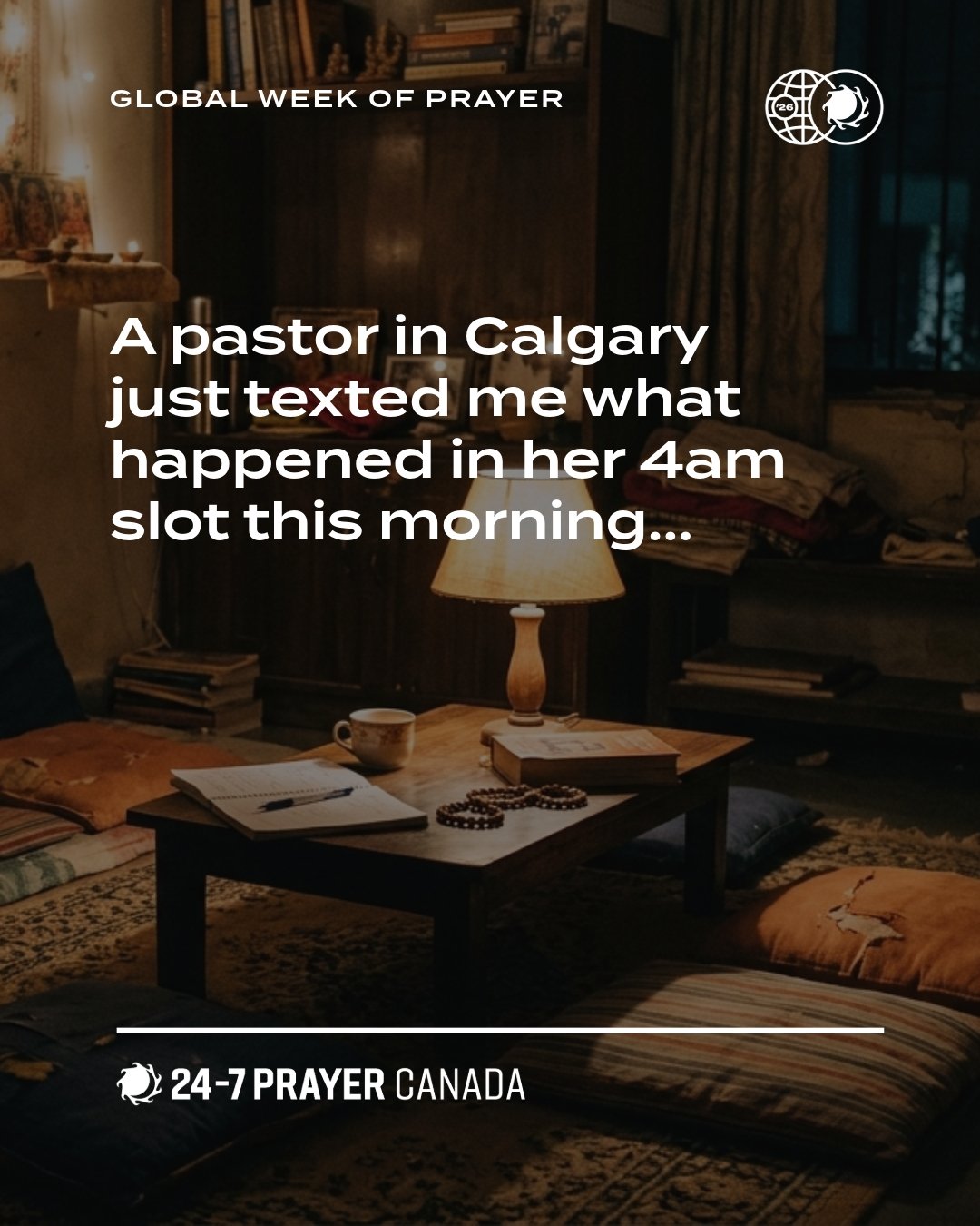 She signed up for the early shift because it was the last open space on the schedule. She expected to sit alone in a quiet room, fighting off sleep.

When she opened the prayer room door at 4:02 a.m., three teenagers were sitting on the floor. They h