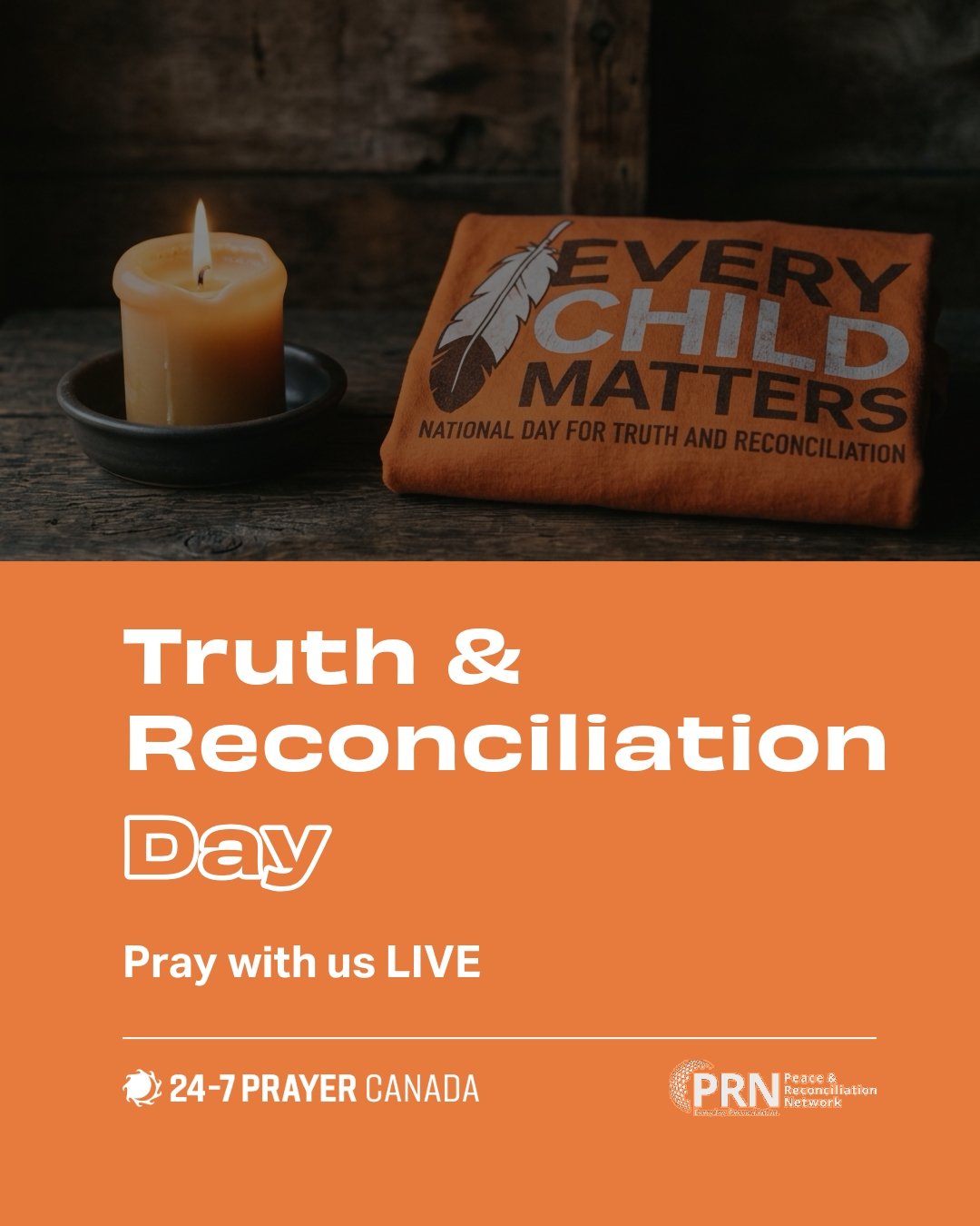 On September 30th, National Day for Truth and Reconciliation, join people across the country as we pray for healing, justice, and peace in Canada. 🧡

We are hosting a national Zoom call to gather in prayer and listen to what God is doing in our loca