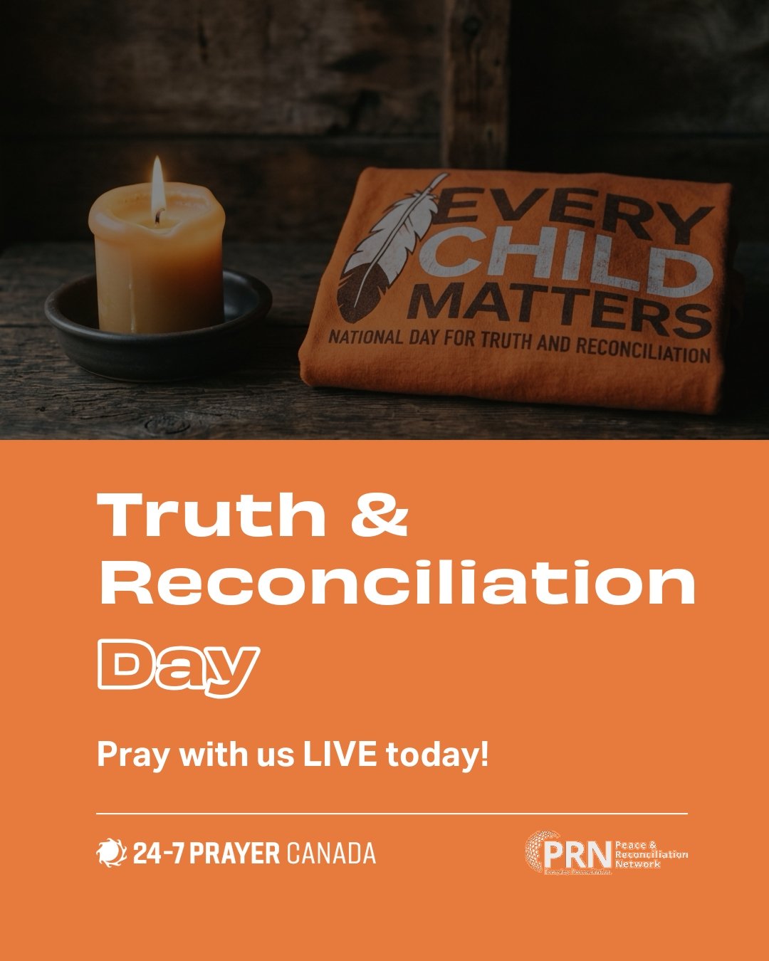Today, National Day for Truth and Reconciliation, join people across the country as we pray for healing, justice, and peace in Canada. 🧡

We are hosting a national Zoom call to gather in prayer and listen to what God is doing in our local communitie