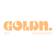 Logo for Goldn Tanning Lounge with orange text on a white background