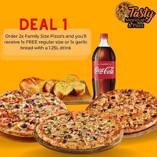 Check out our Latest DEALS😊 Save big on all your favourite pizzas 🍕 with our 3 special deals 🧀🍅🦐
.
.
.
. .
.
.
.
#tastymanoushandpizza#pizza#manoosh#easterncreekquarter#manoush#tasty#halal#foodblogger#sydney#blacktown#food#yum#ramadan#ftourramad