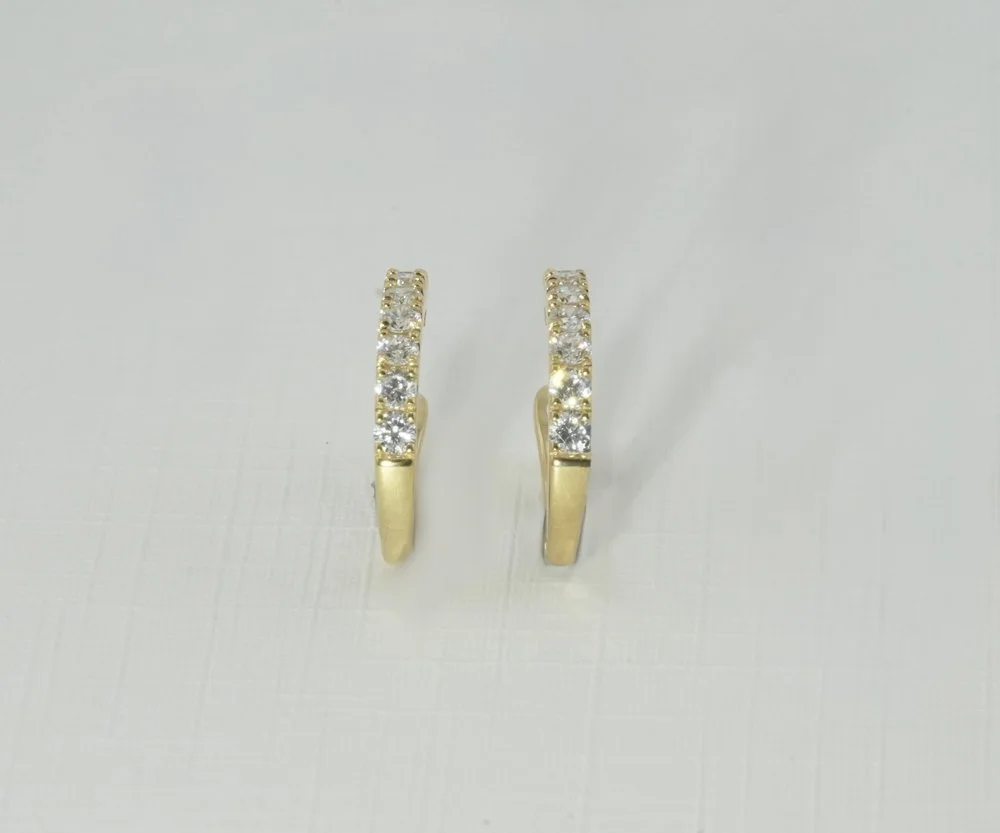 14ct Yellow Gold Lab Diamonds Huggies- SQ4096301