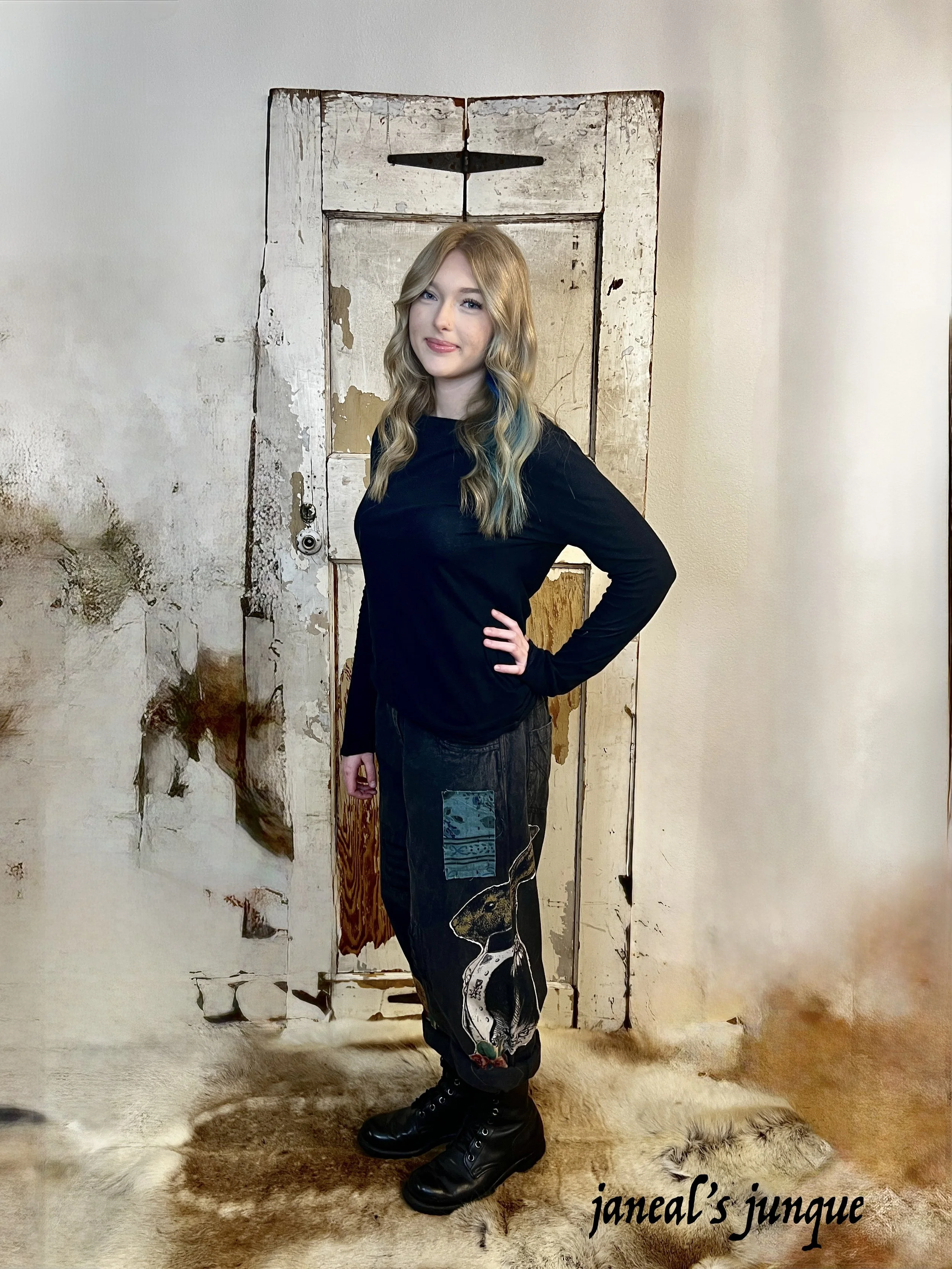 PaPeR LaCe Patchwork Bunny Rabbit Pants