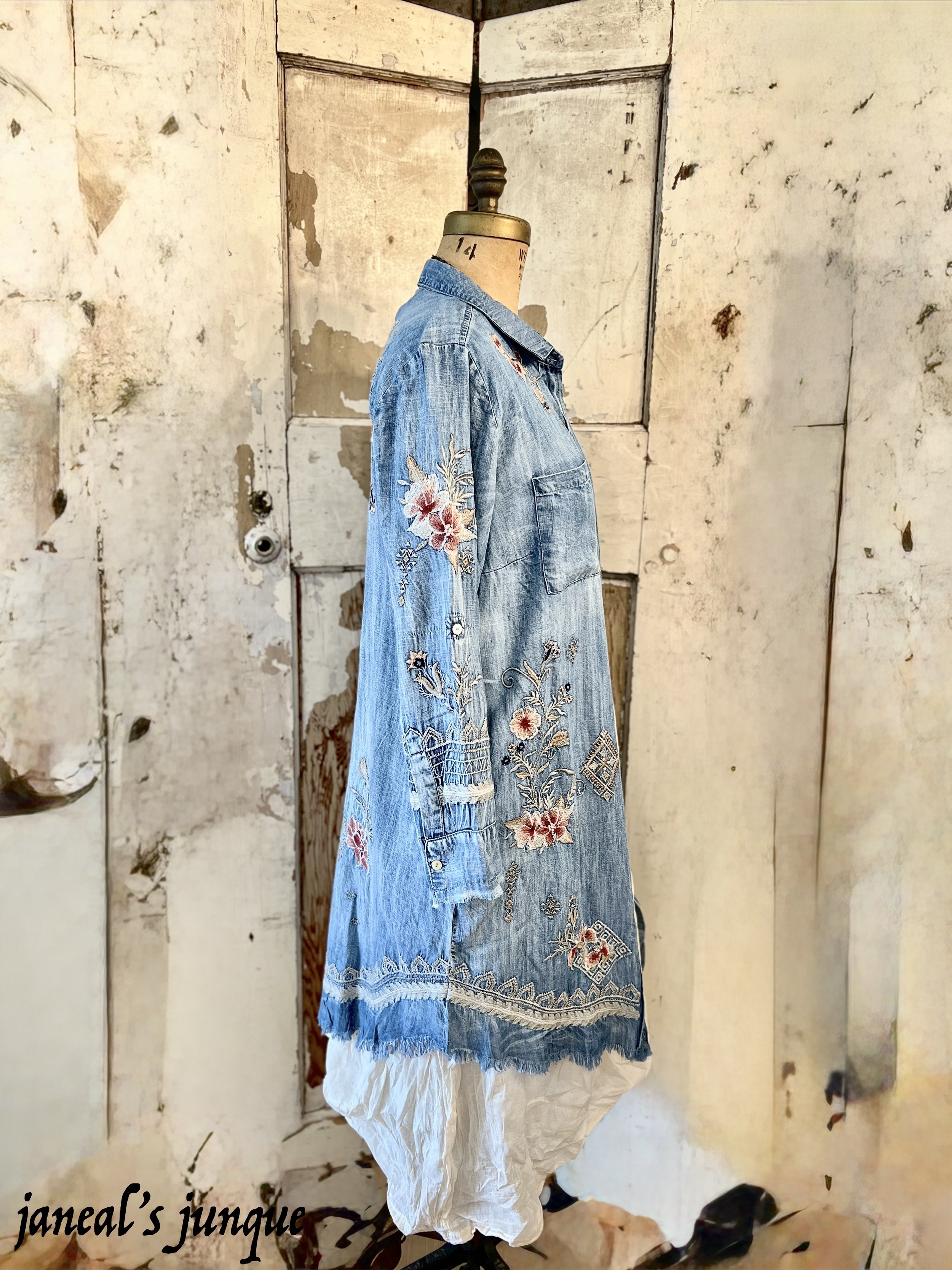 GyPsY Soul Chambray Denim Embroidered Jacket
