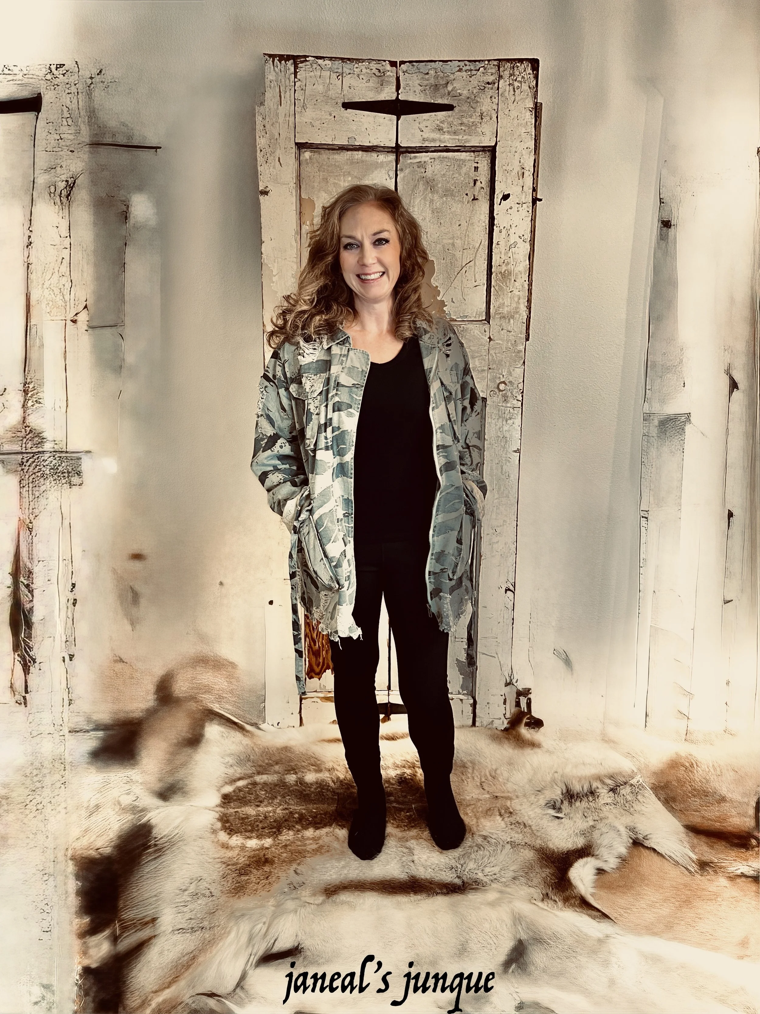 POL Distressed CAMO Jacket