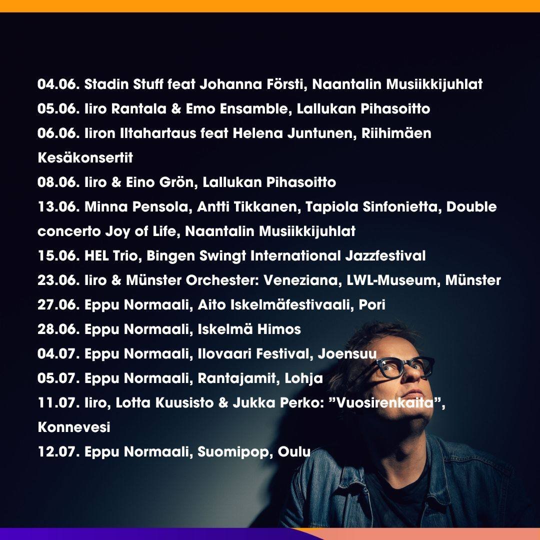 Raitalan keikkojen lis&auml;ksi Iiro n&auml;hd&auml;&auml;n t&auml;n&auml; kes&auml;n&auml; monilla muillakin lavoilla &ndash; Eppujen keikoista ulkomaille. 💥 T&auml;ss&auml; konserttilistaus koko komeudessaan!

#RaitalaMusic #ACT @iirotheliverace