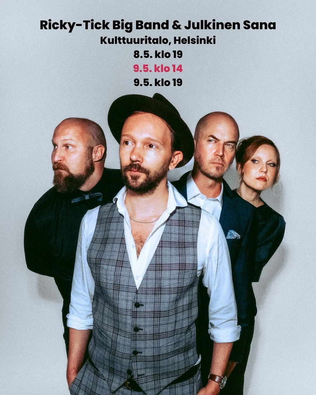 Valtavan kysynn&auml;n vuoksi avasimme kolmannen keikan Kulttuuritalolle 9.5. klo 14!

Liput uudelle p&auml;iv&auml;keikalle on myynniss&auml; nyt ja ennen keikkaa on my&ouml;s mahdollisuus nauttia ihanasta brunssista Bistro Sopussa klo 12&ndash;13.3