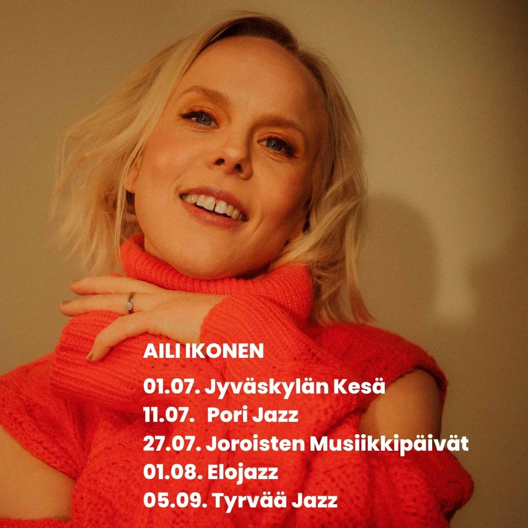 Kun eilen p&auml;&auml;stiin vauhtiin Aili Ikosen &amp; Oona Airolan konsertilla Jyv&auml;skyl&auml;n Kes&auml; -festivaalilla, niin t&auml;ss&auml; lis&auml;&auml; Ailin t&auml;m&auml;n kes&auml;n konsertteja festivaaleilla eri puolella Suomea 🌼

?