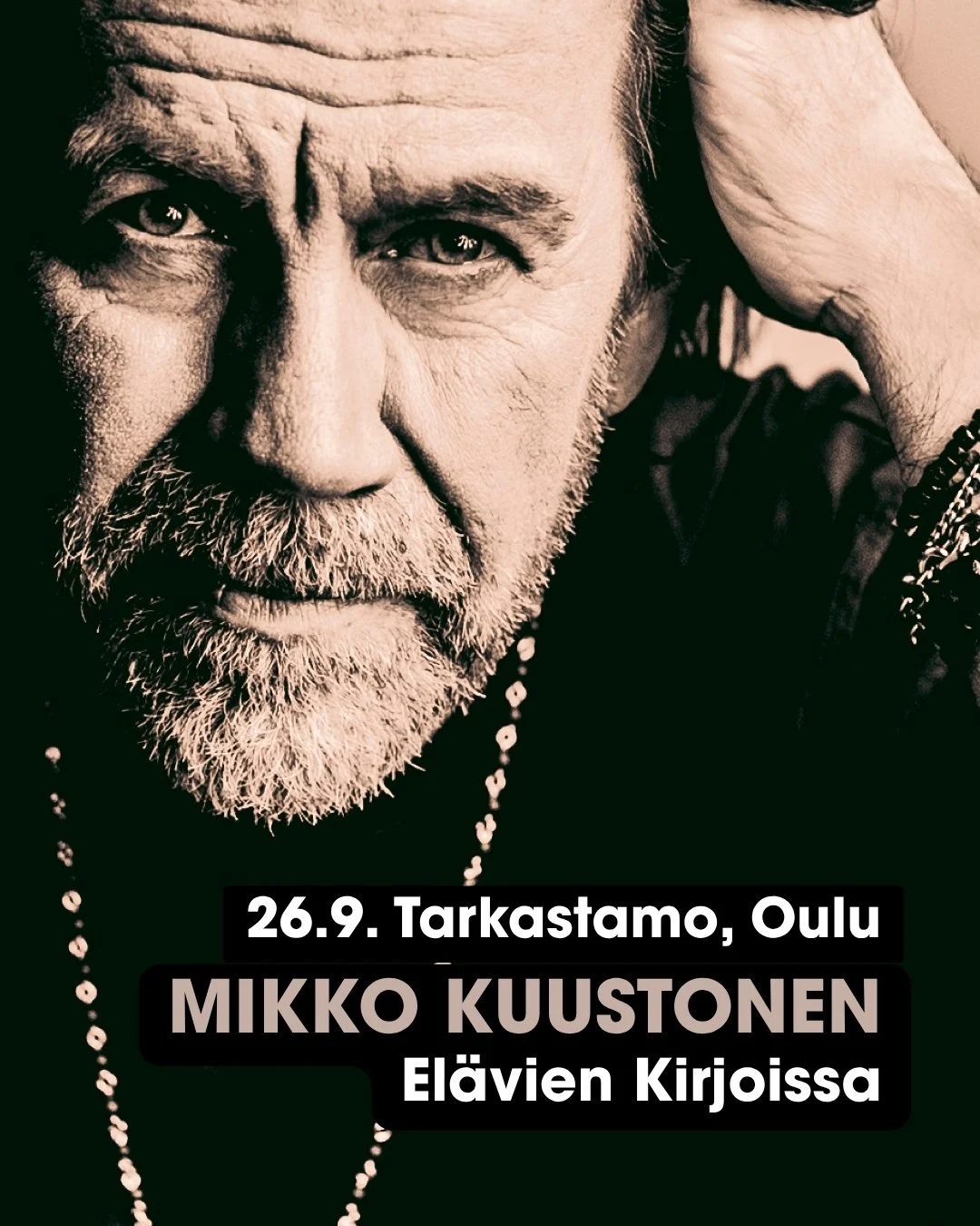 Mikko Kuustonen b&auml;ndeineen esiintyy lauantaina 26.9. klo 20 Oulun Tarkastamolla 🤩 Luvassa on unohtumaton ilta upean laulaja-lauluntekij&auml;n, rakkaiden suosikkien, uusien biisien ja loistavan b&auml;ndin seurassa. Kuustosen rinnalla lavalla n
