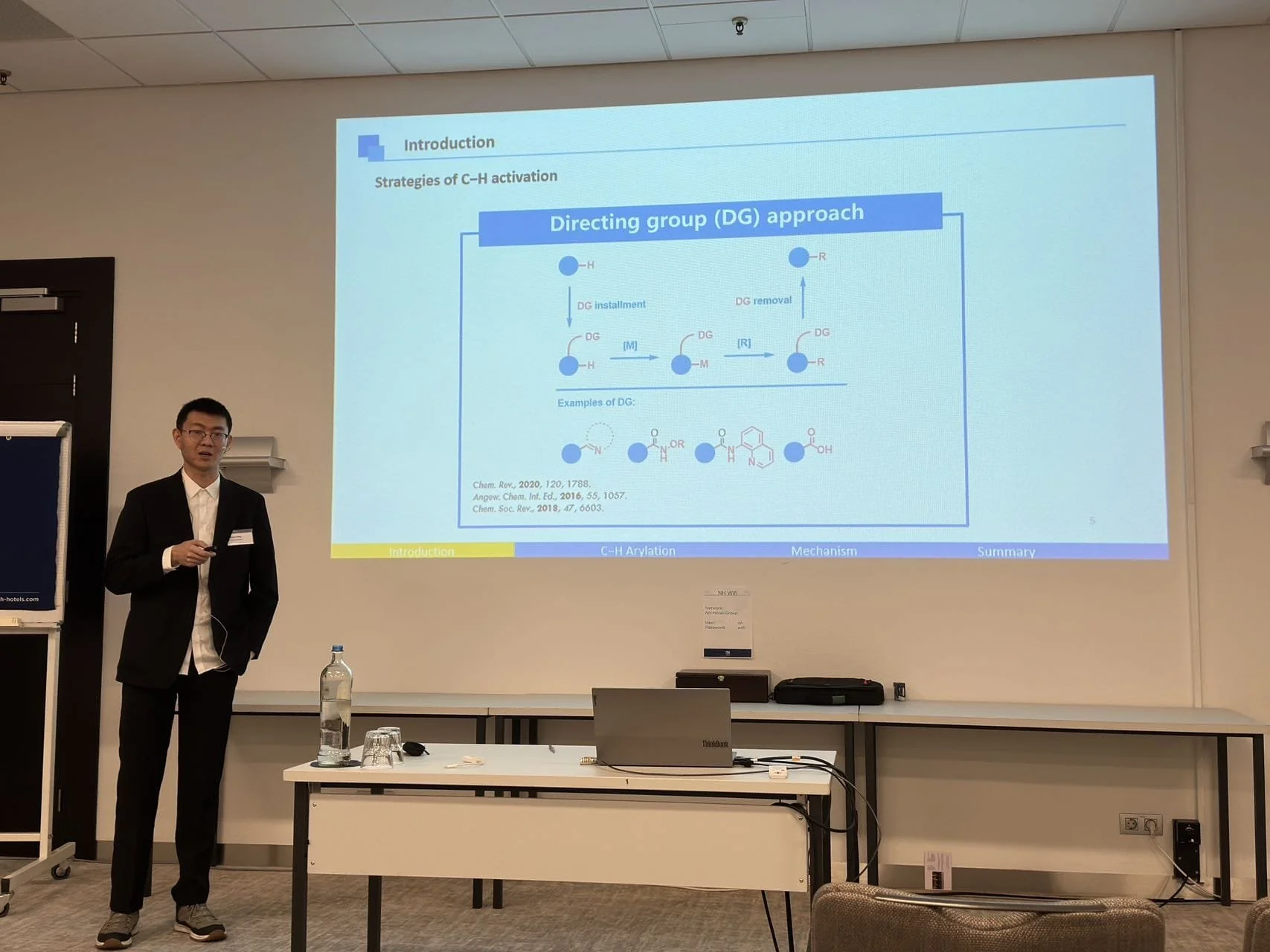 Ke-Zuan presenting his work on Non-directed C−H Arylation of Electron-rich Arenes via Palladium/S,O-ligand
Catalysis in NCCC
