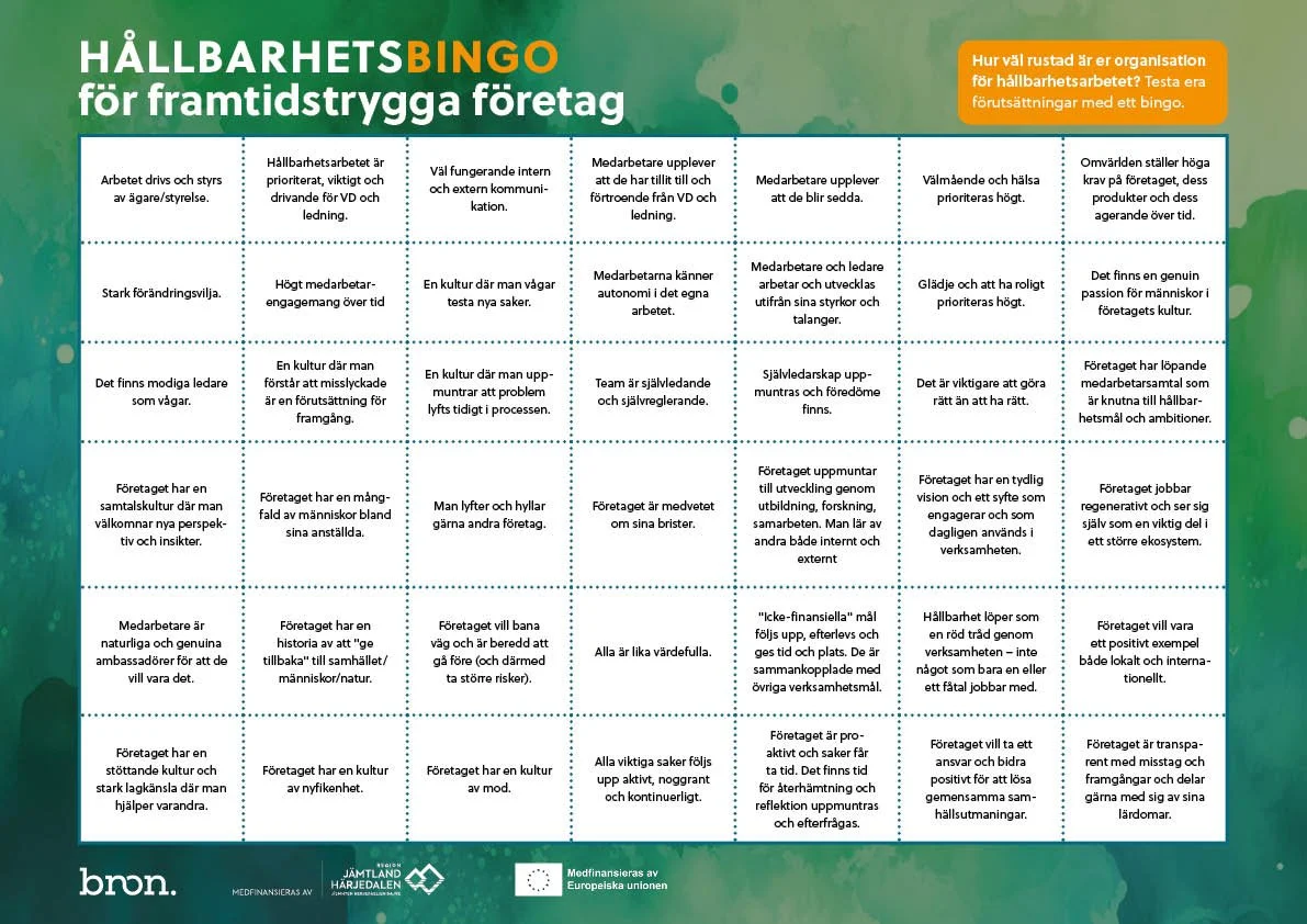 Julkul - ladda hem och spela vårt hållbarhetsbingo!
