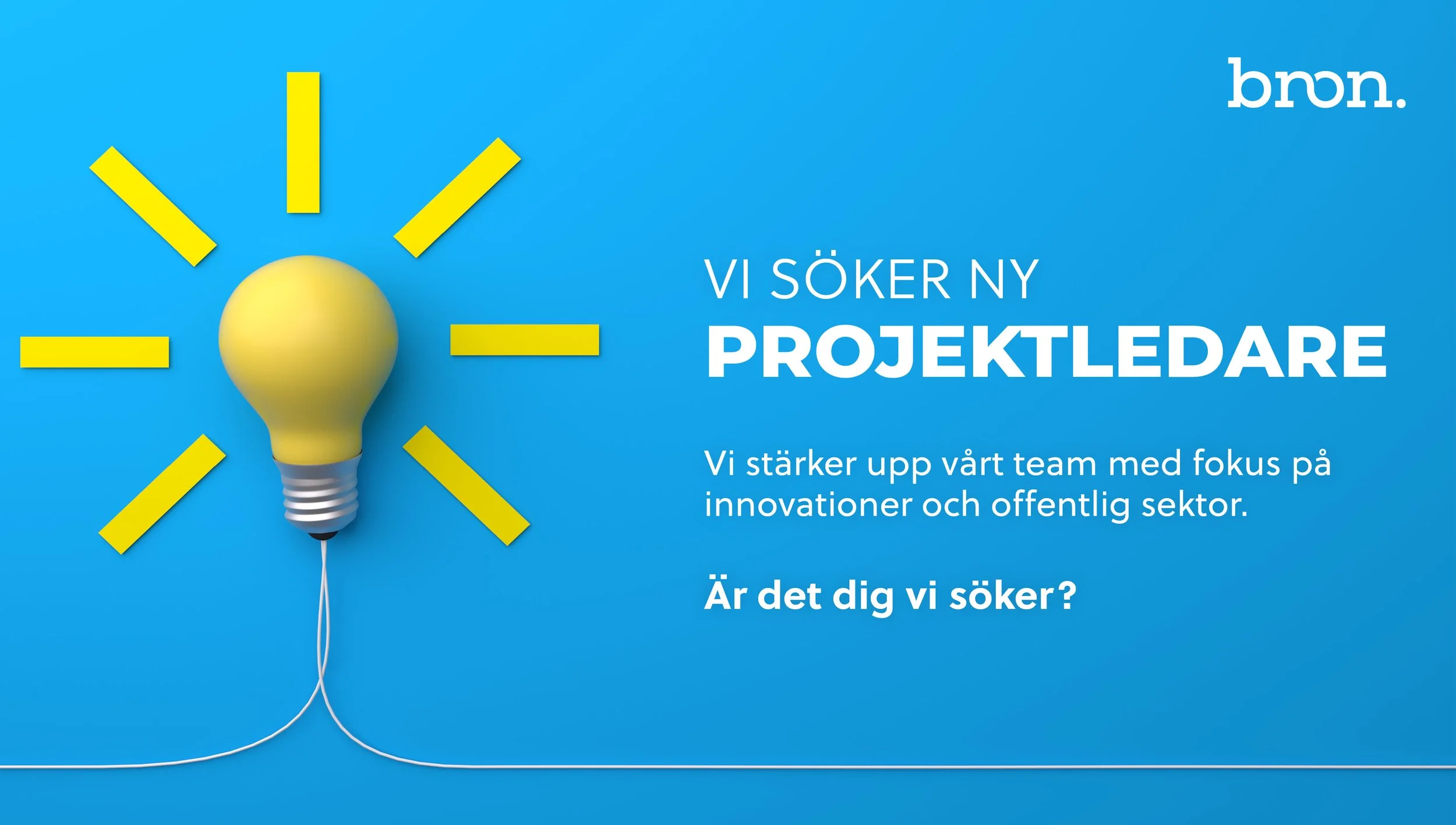 Vi rekryterar projektledare med fokus på innovationer och offentlig sektor