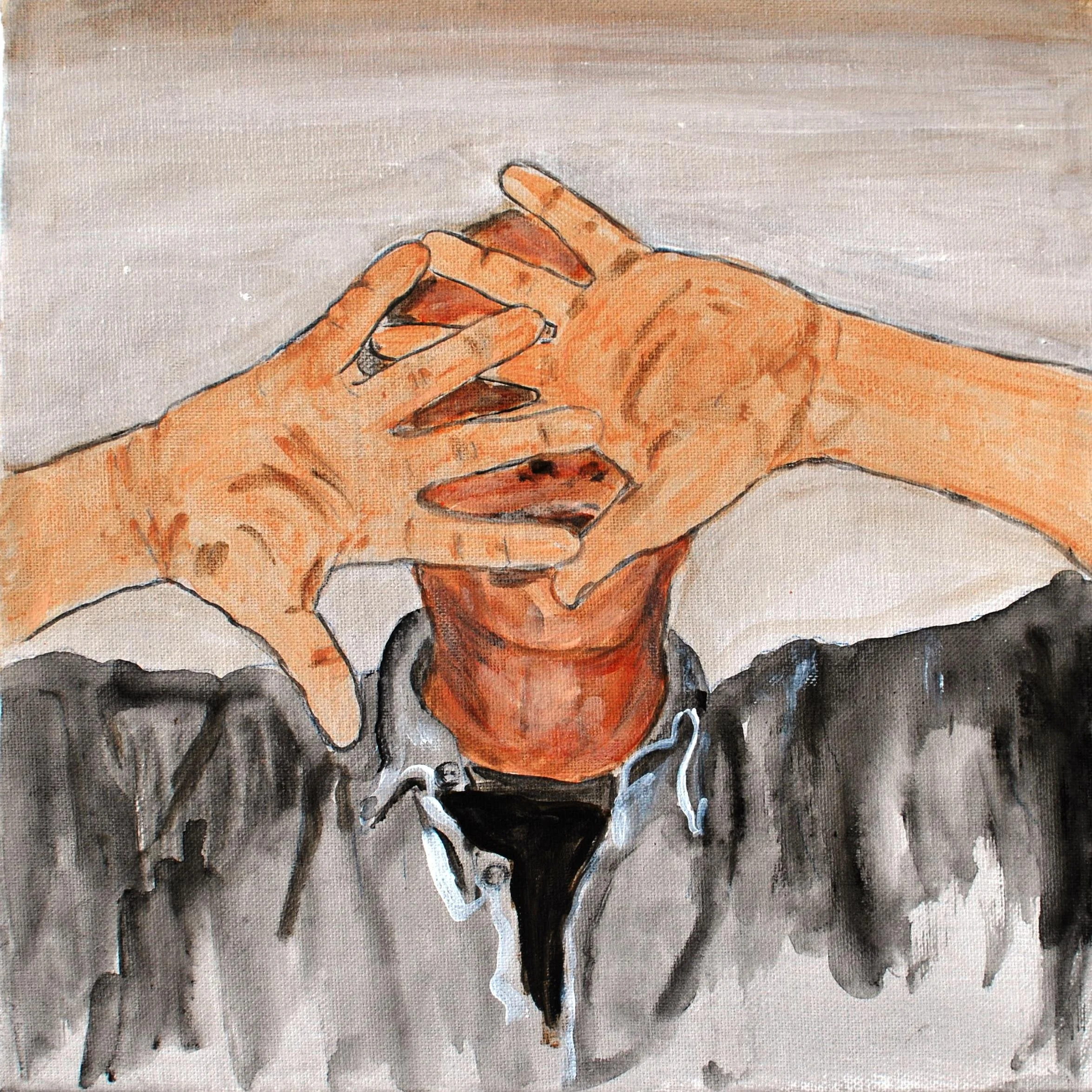 Aschenkreuz, Acryl auf Leinwand, 30x30cm